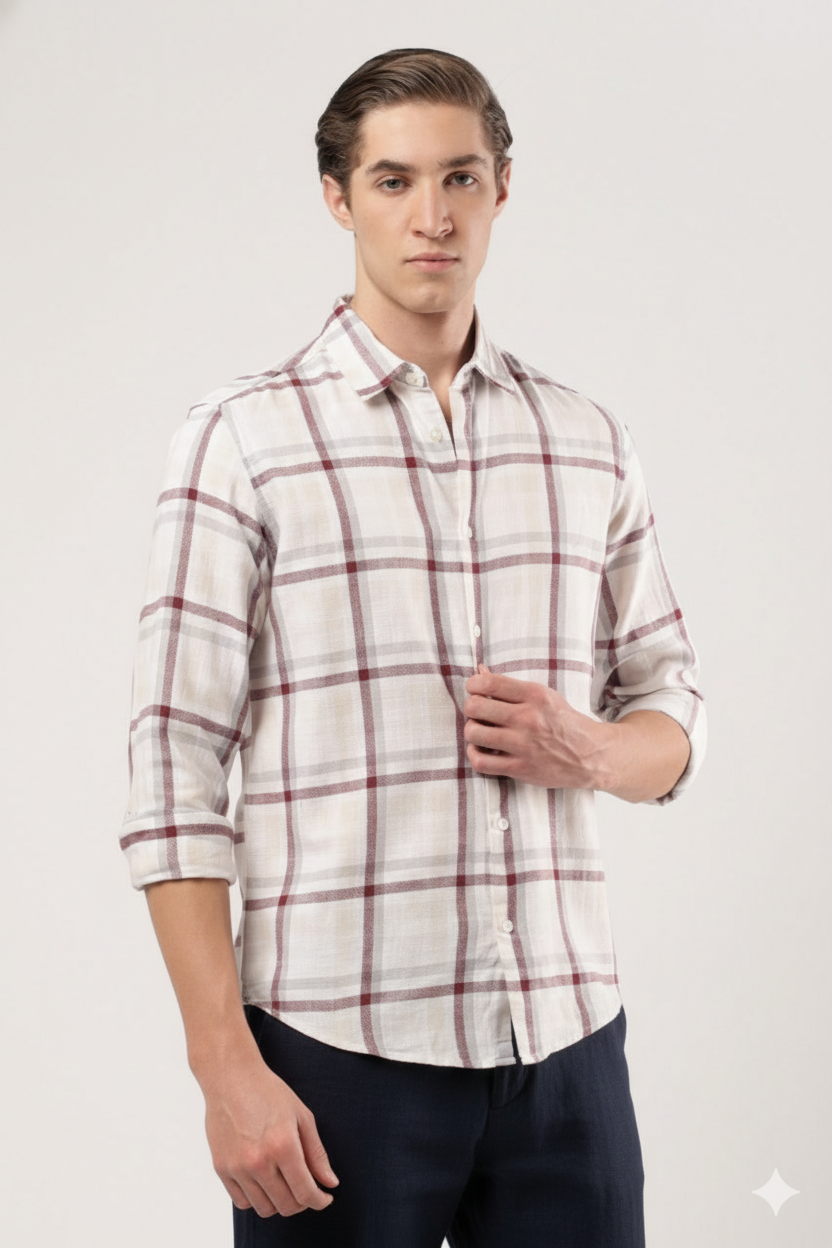 Burgundy Slate Check Shirt