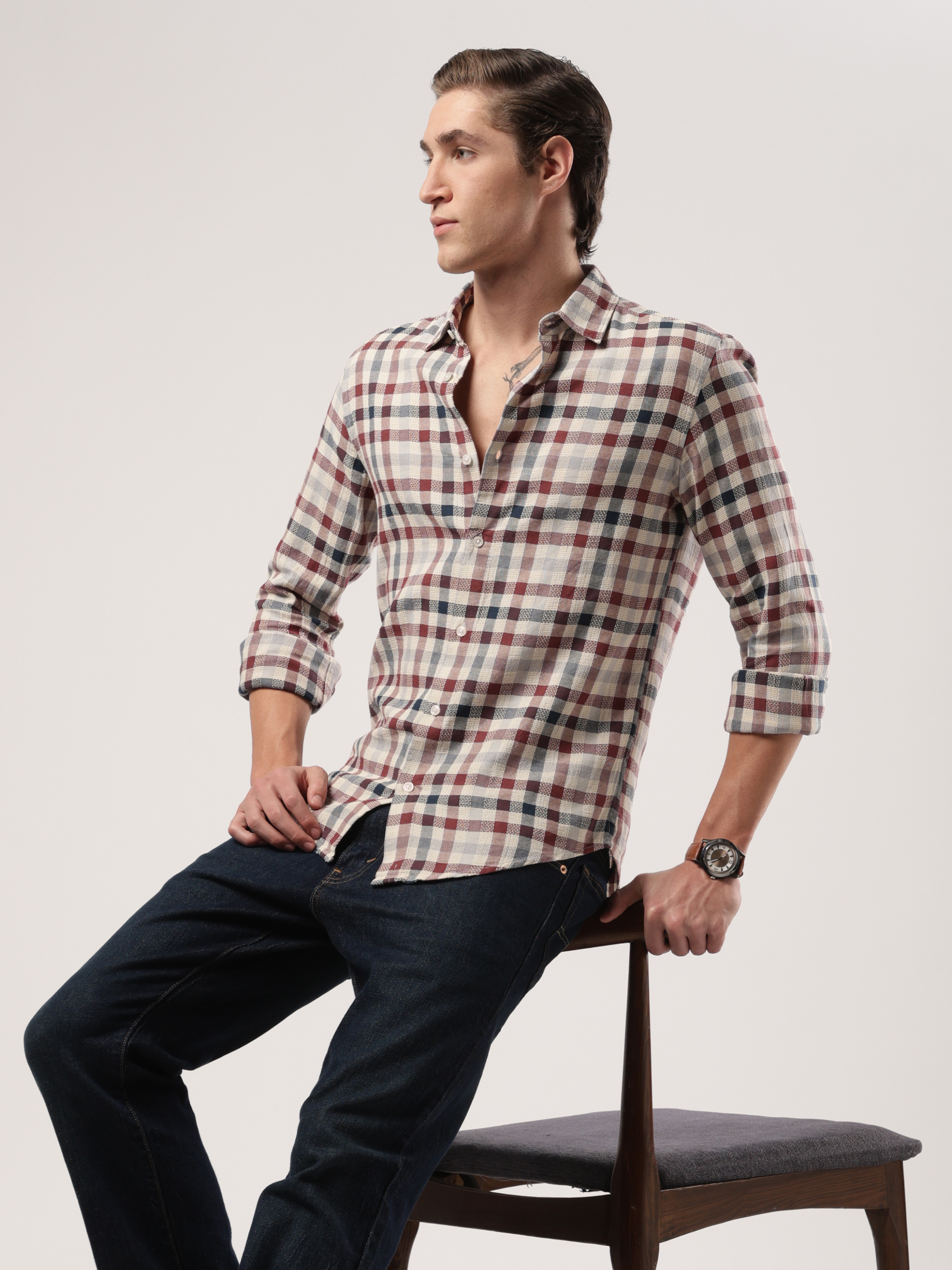 Maroonfield Weave Check Shirt