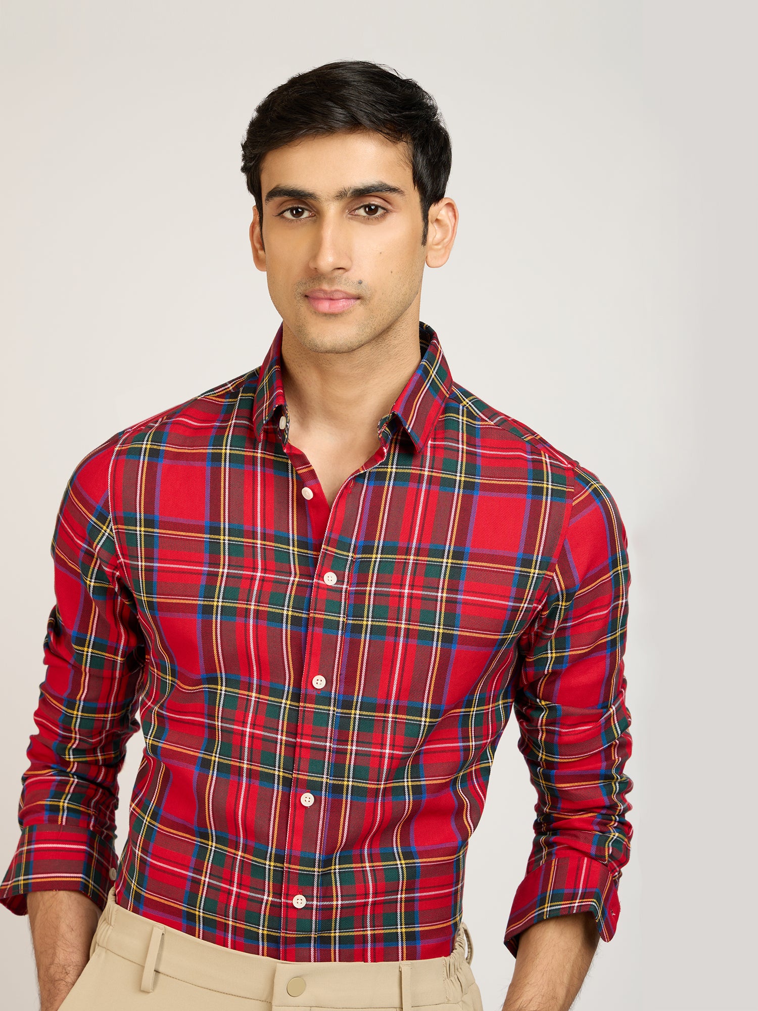 Cotton Check Multicolored Shirt