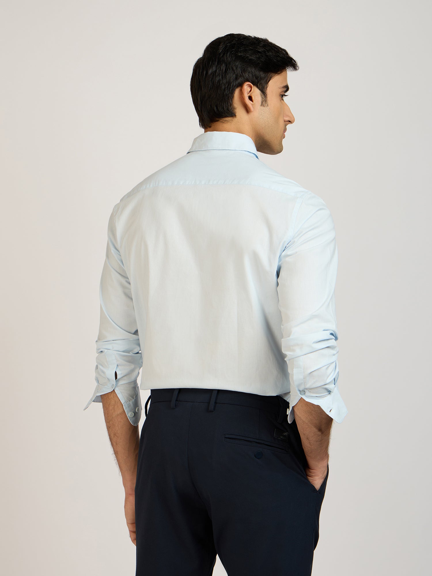 Classic Plain Stretch Blue Shirt