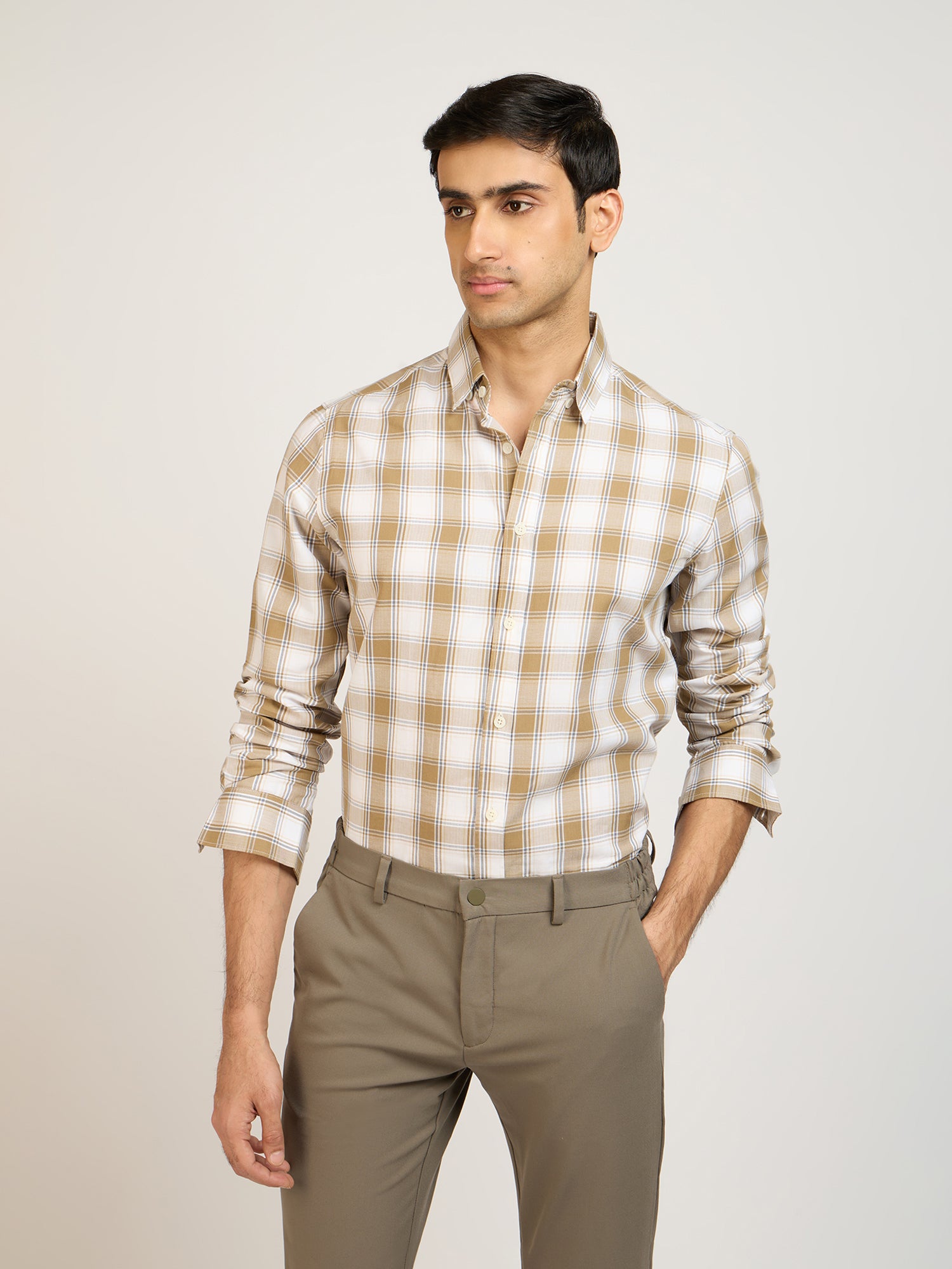 Herringbone Twill Check Shirt