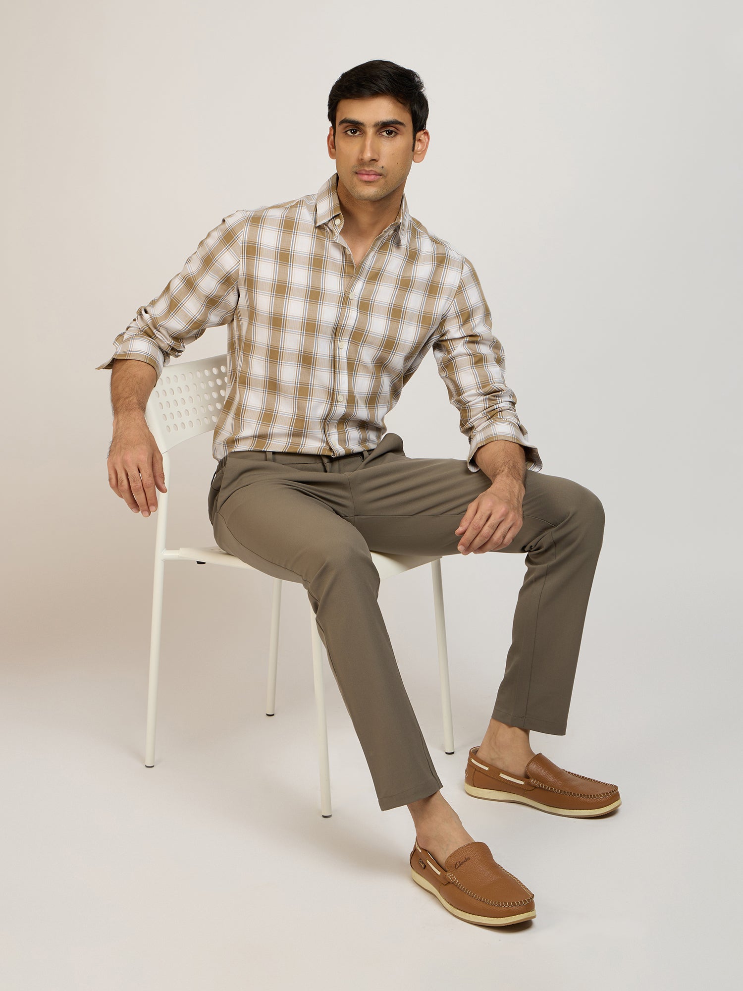 Herringbone Twill Check Shirt