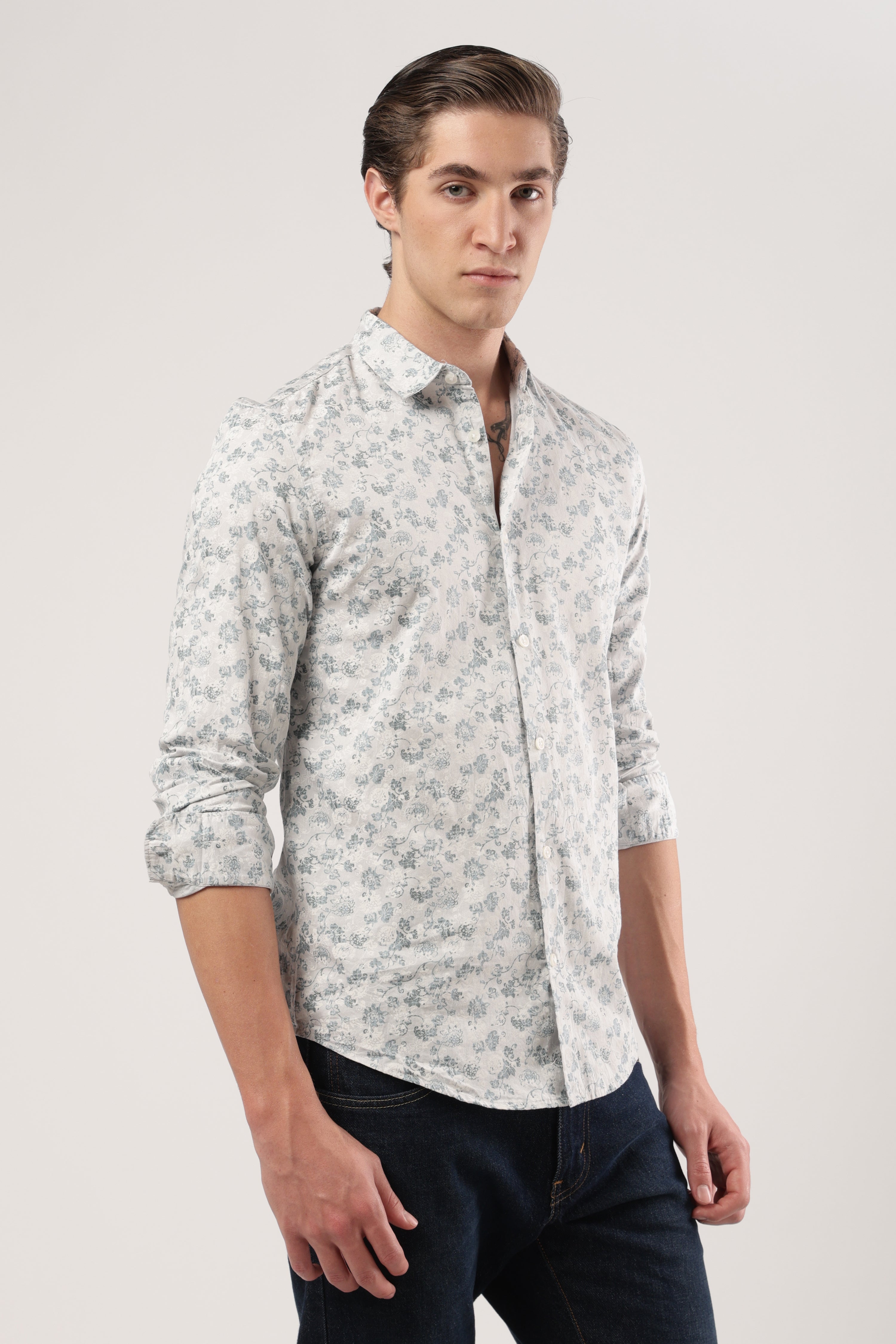 Icy Flora Impression Shirt