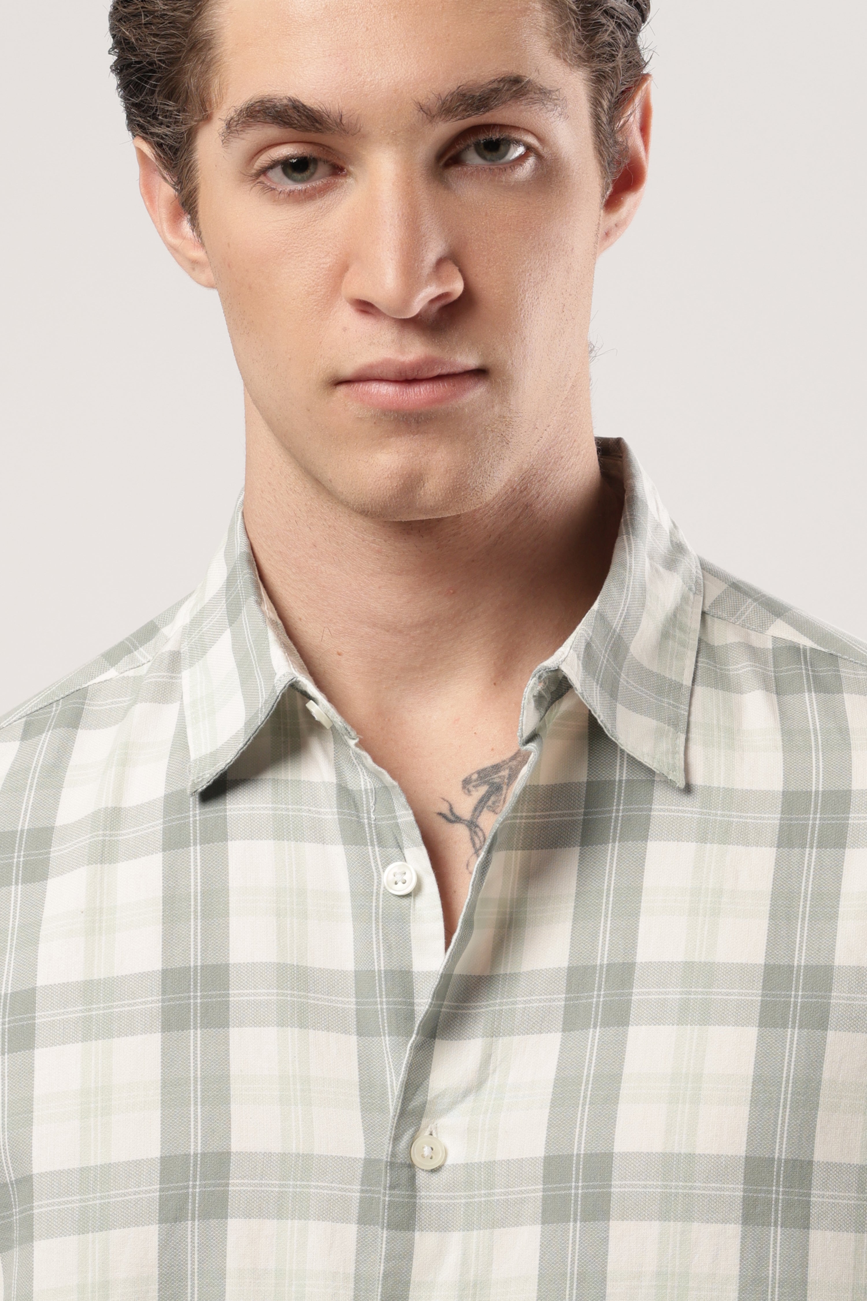 Green Mist Checks Shirt