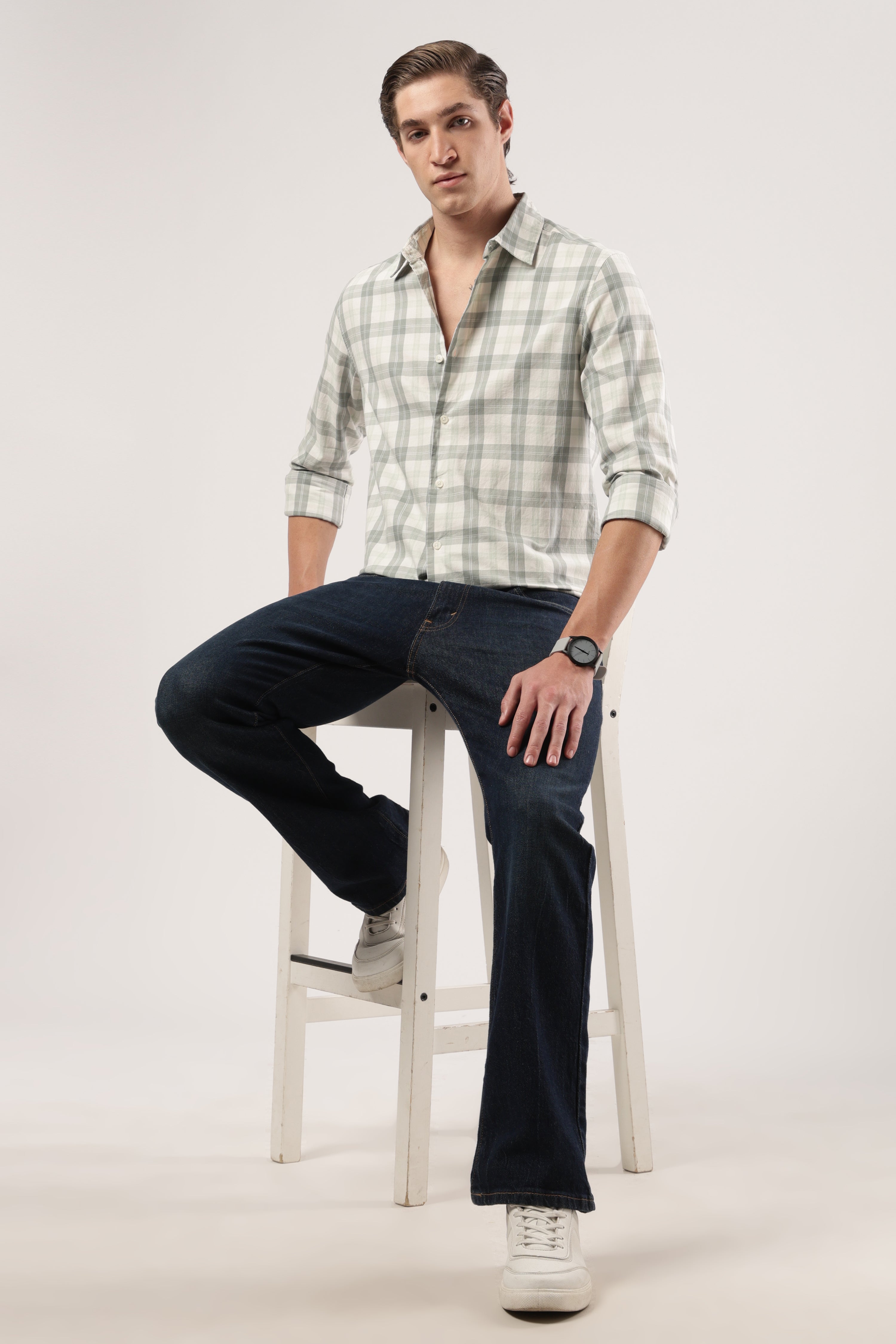 Green Mist Checks Shirt