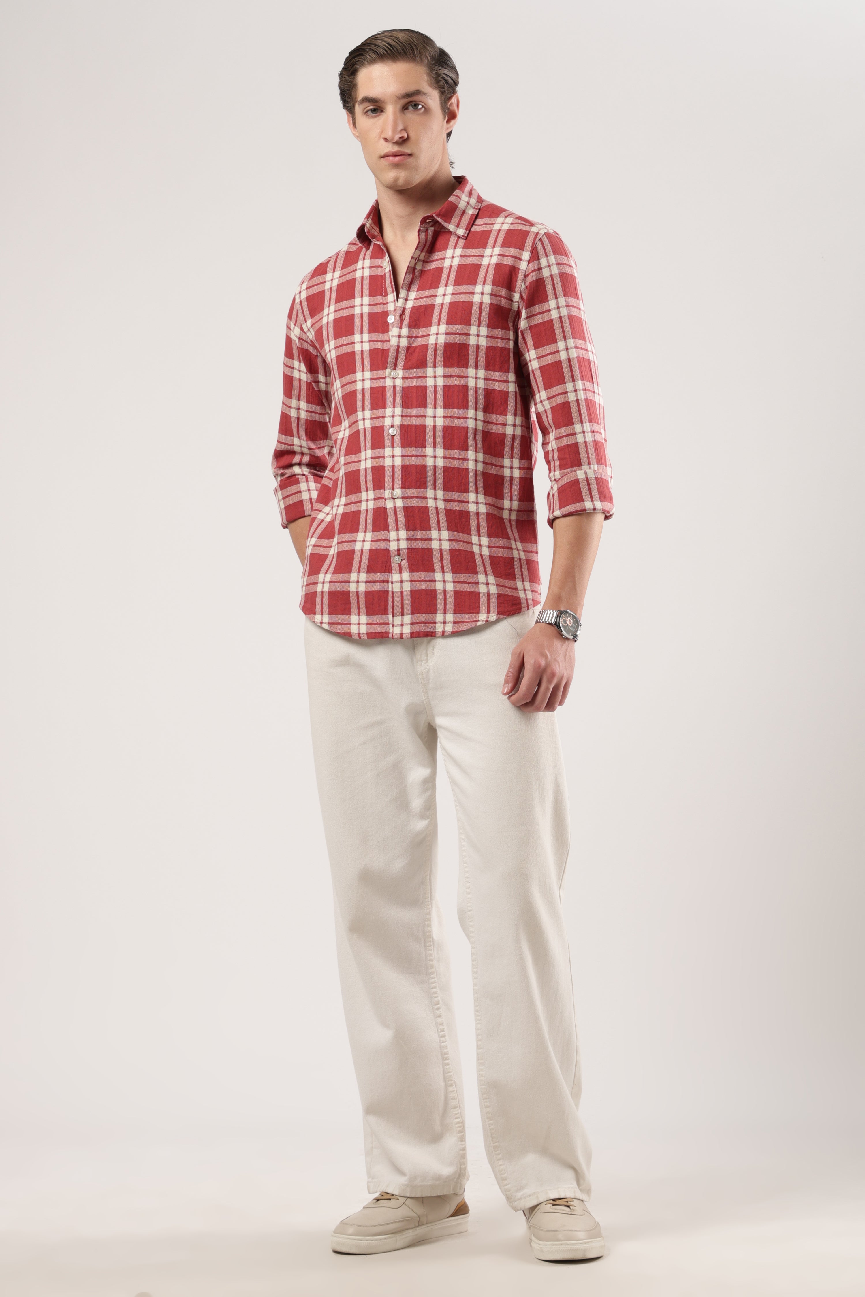 Crimson Classic Plaid Shirt