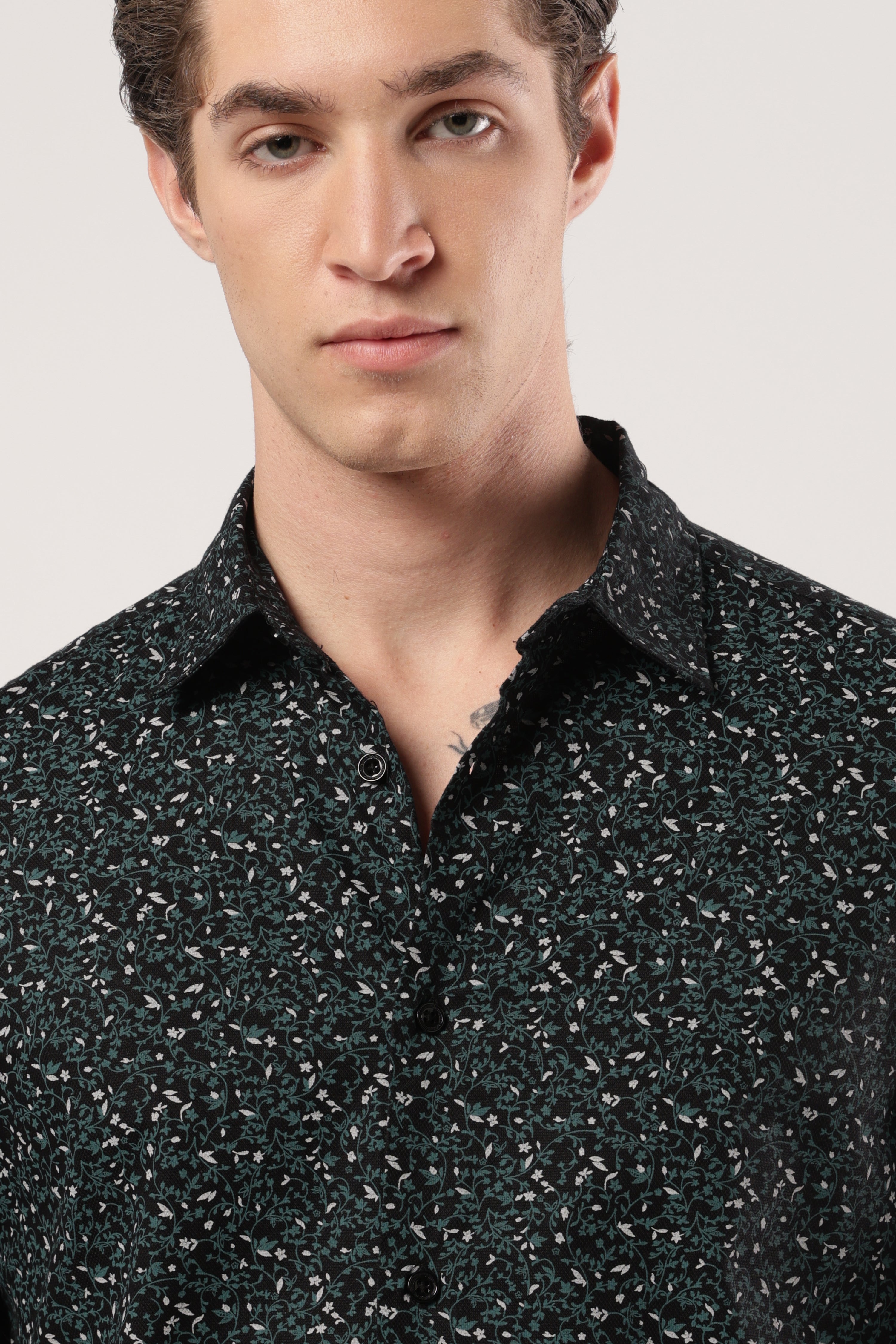 Emerald Whisper Floral Shirt