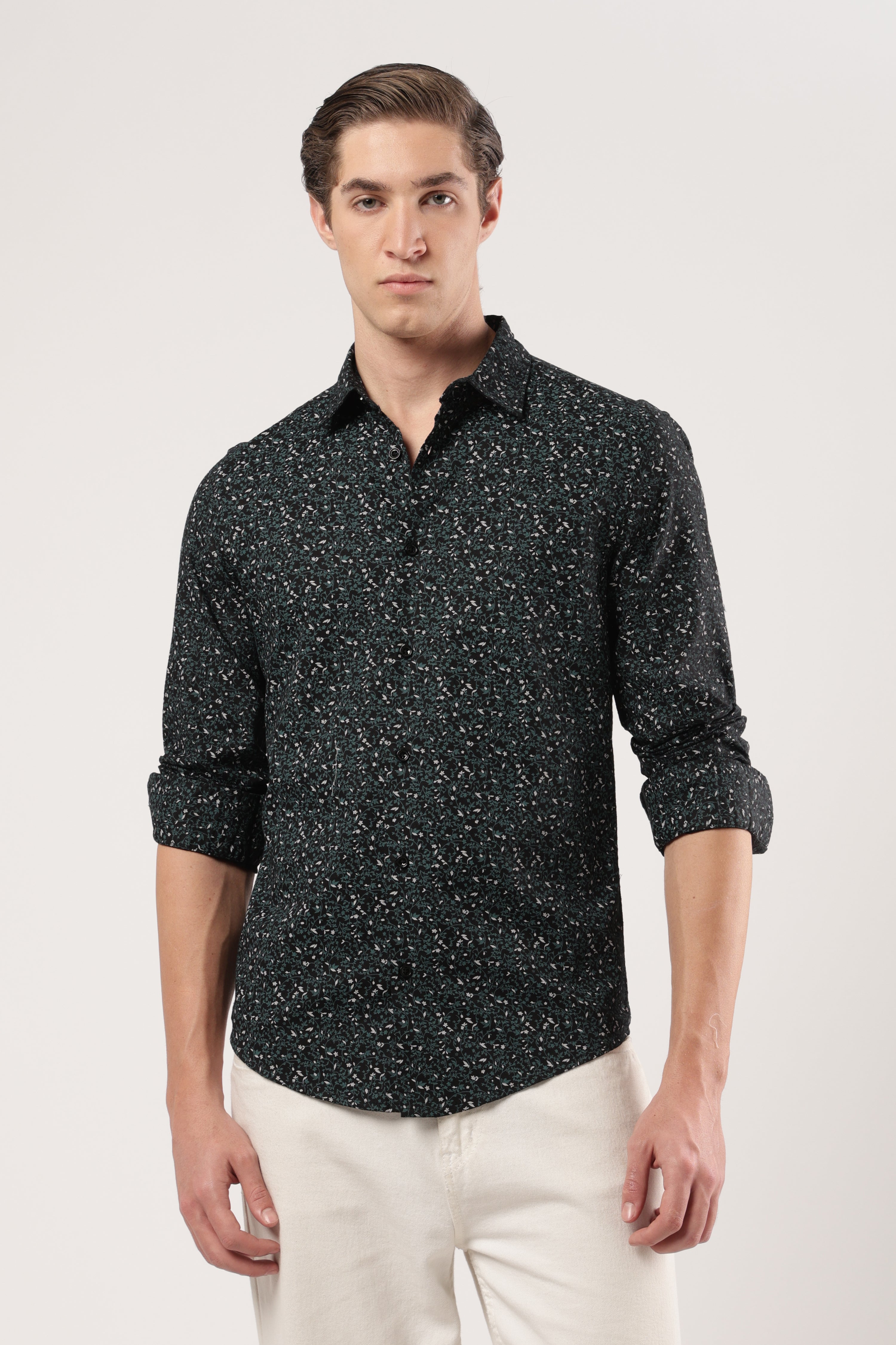 Emerald Whisper Floral Shirt
