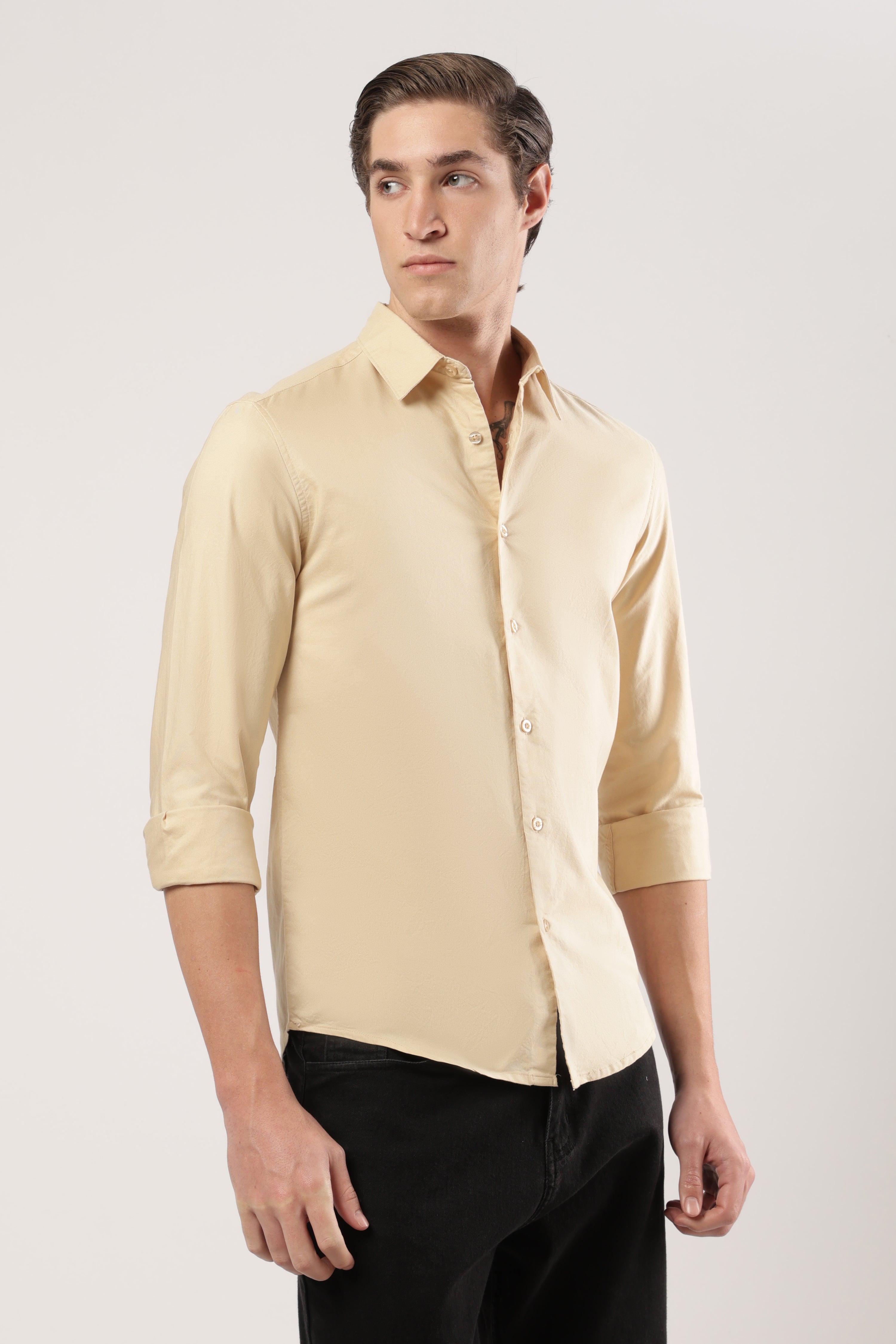Beige Oxford Cotton Shirt