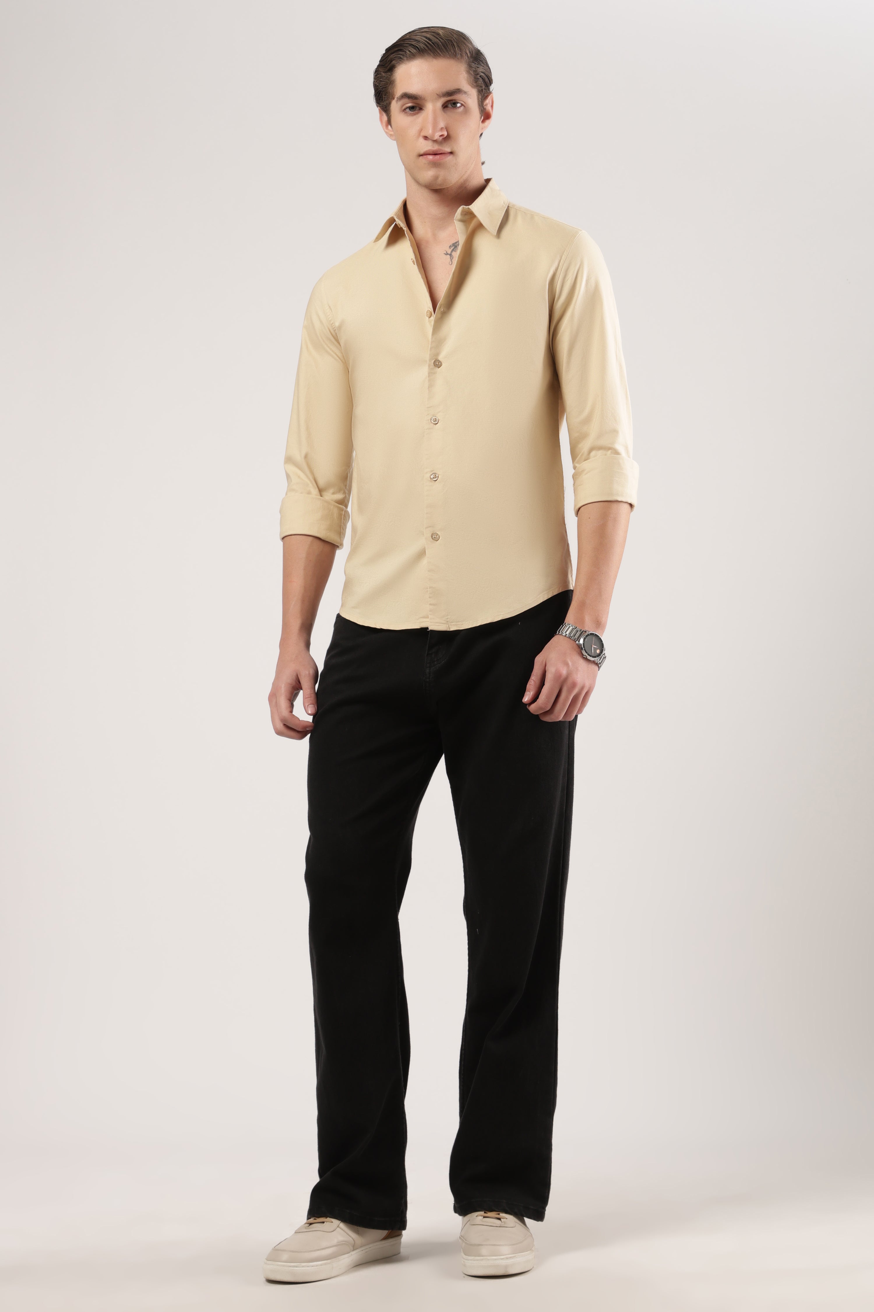 Beige Oxford Cotton Shirt