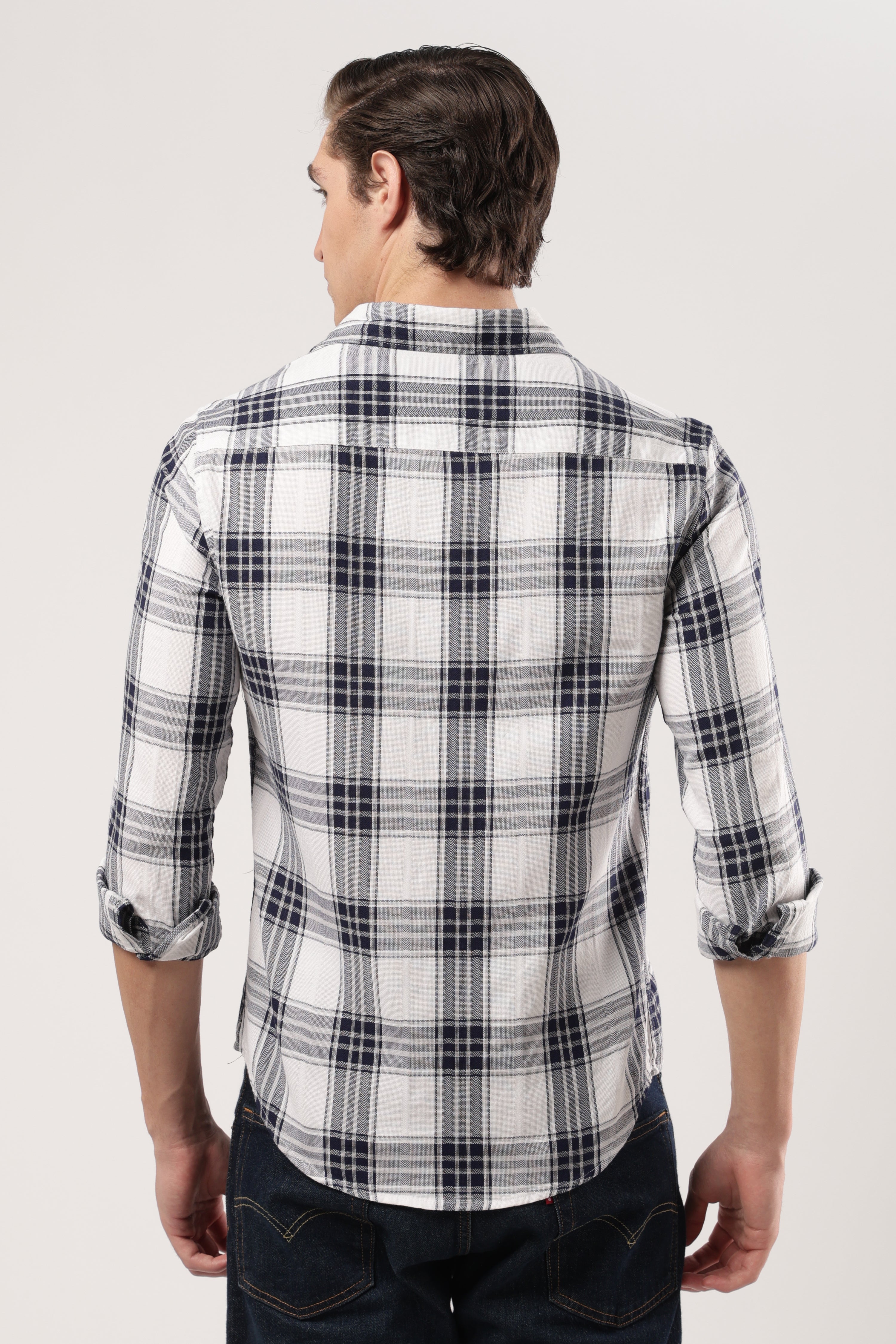 Navy Crest Plaid Shirt