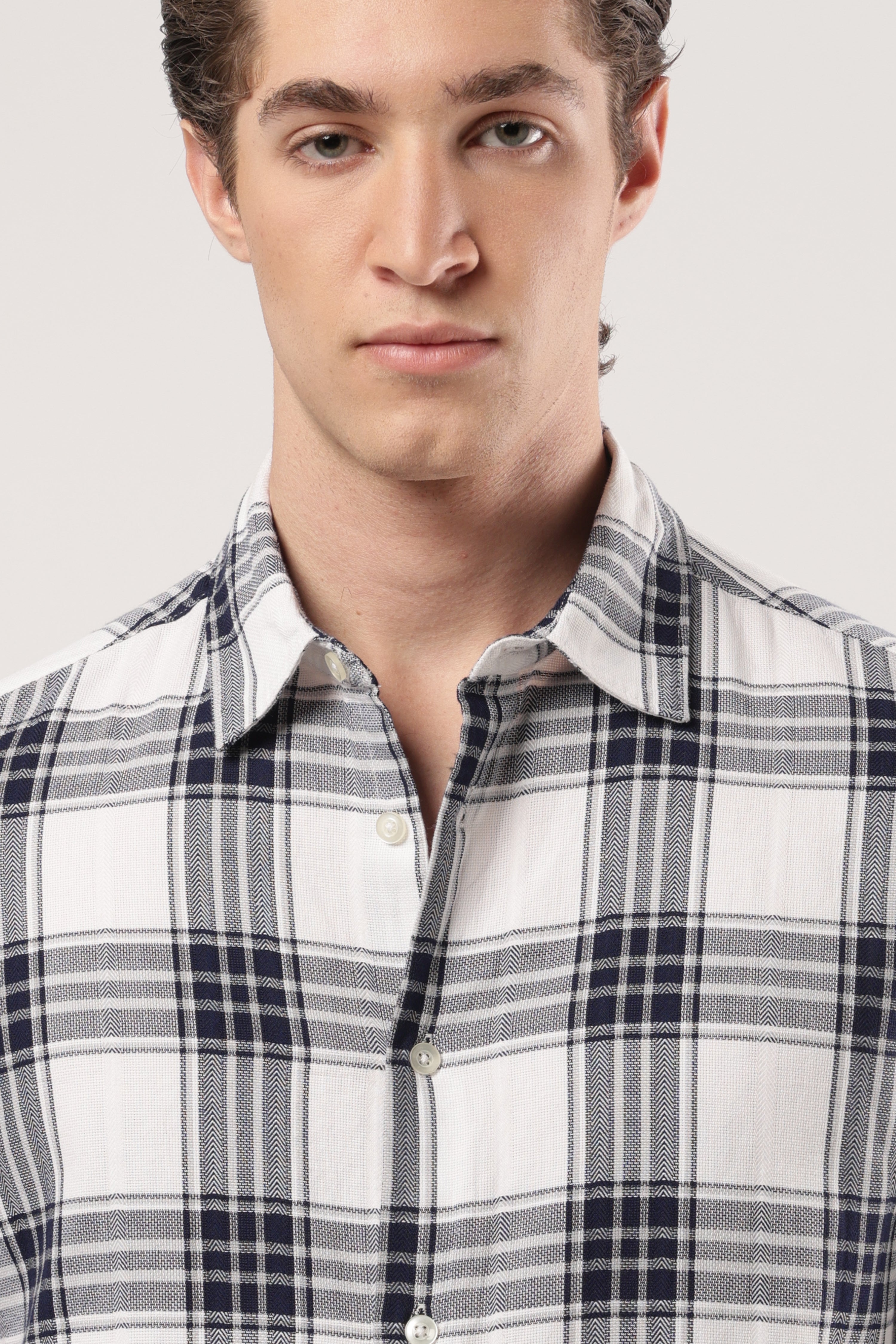 Navy Crest Plaid Shirt