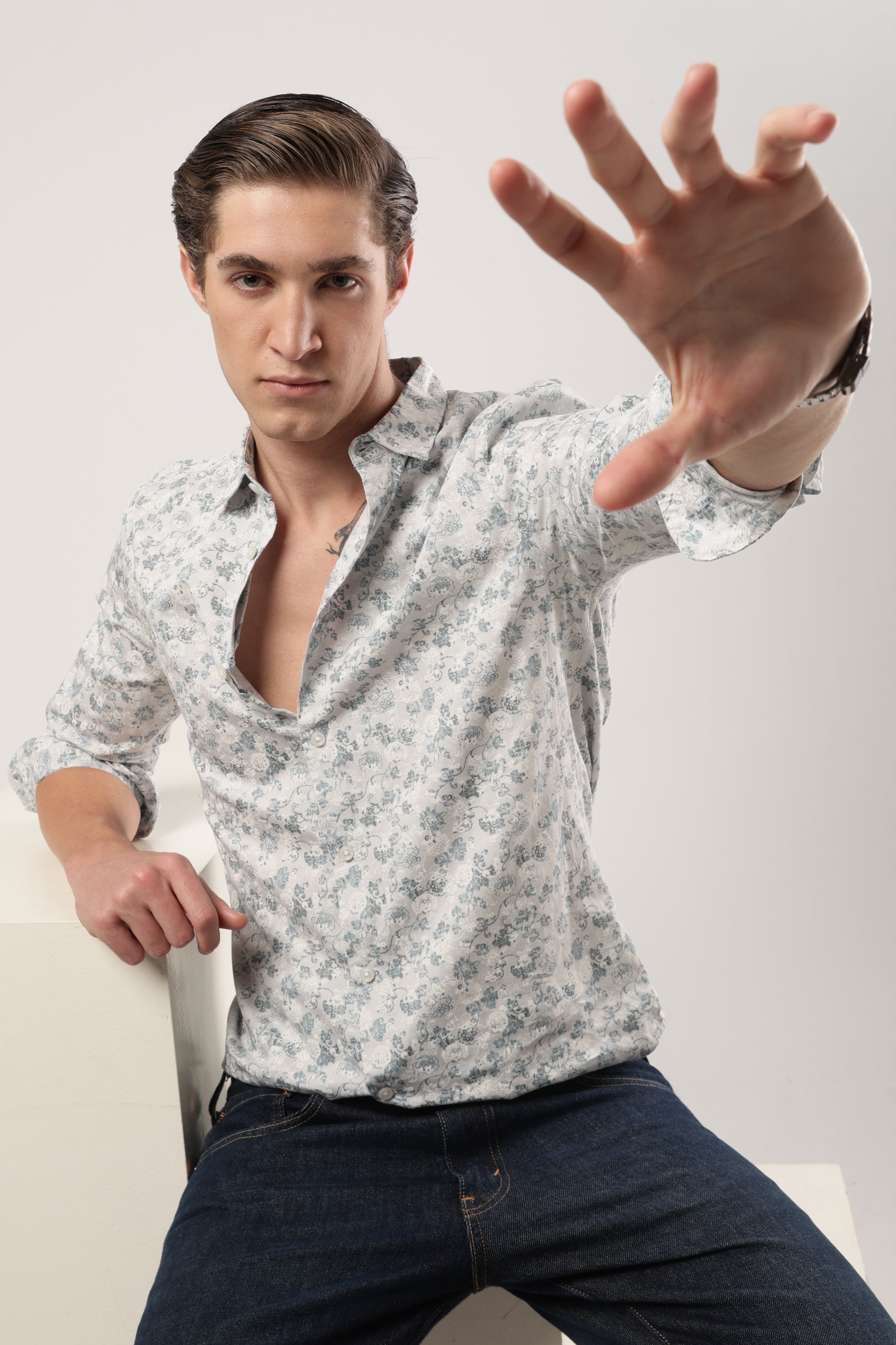 Icy Flora Impression Shirt