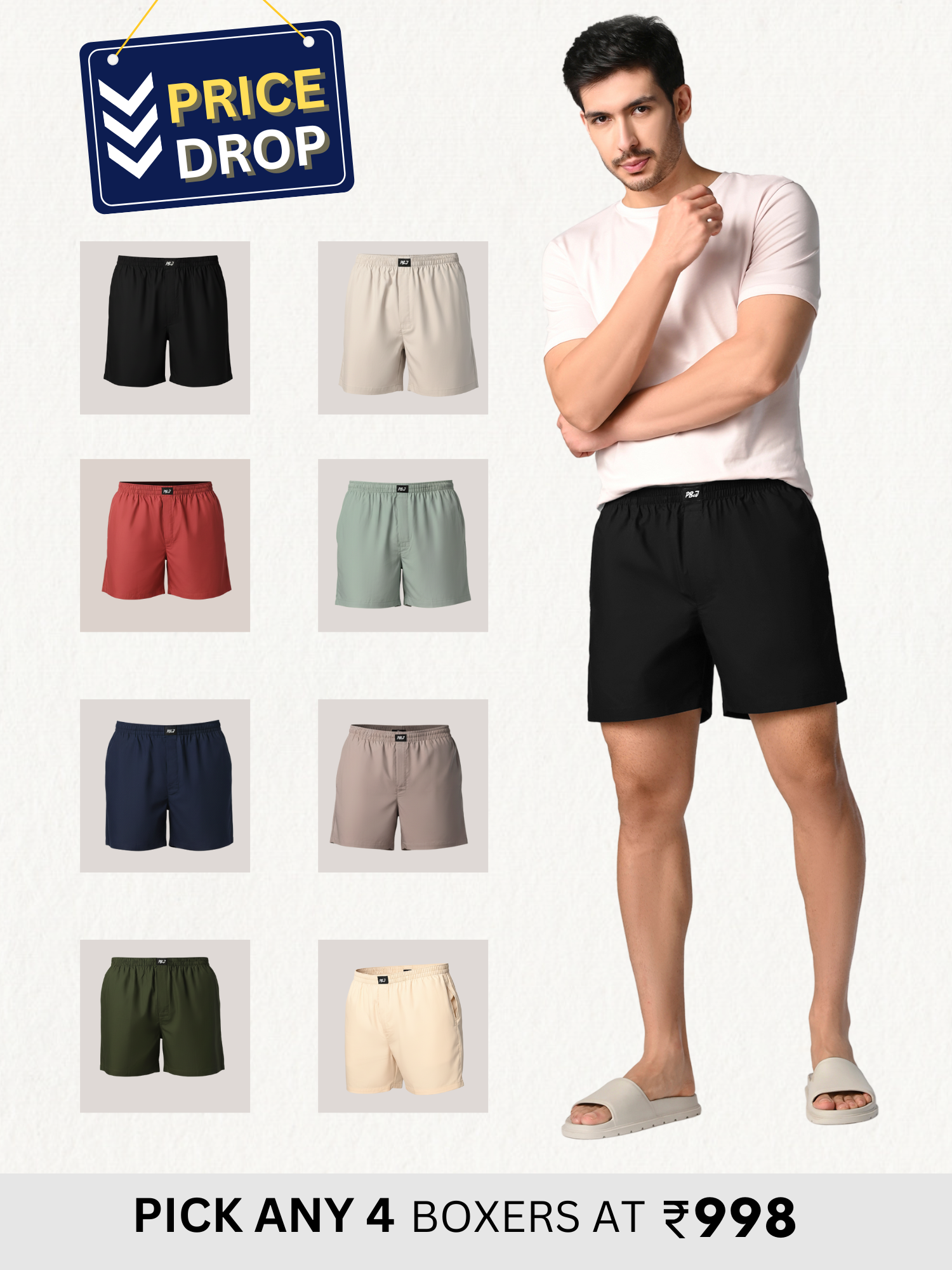 Pick Any 4- Men's Boxers Combo