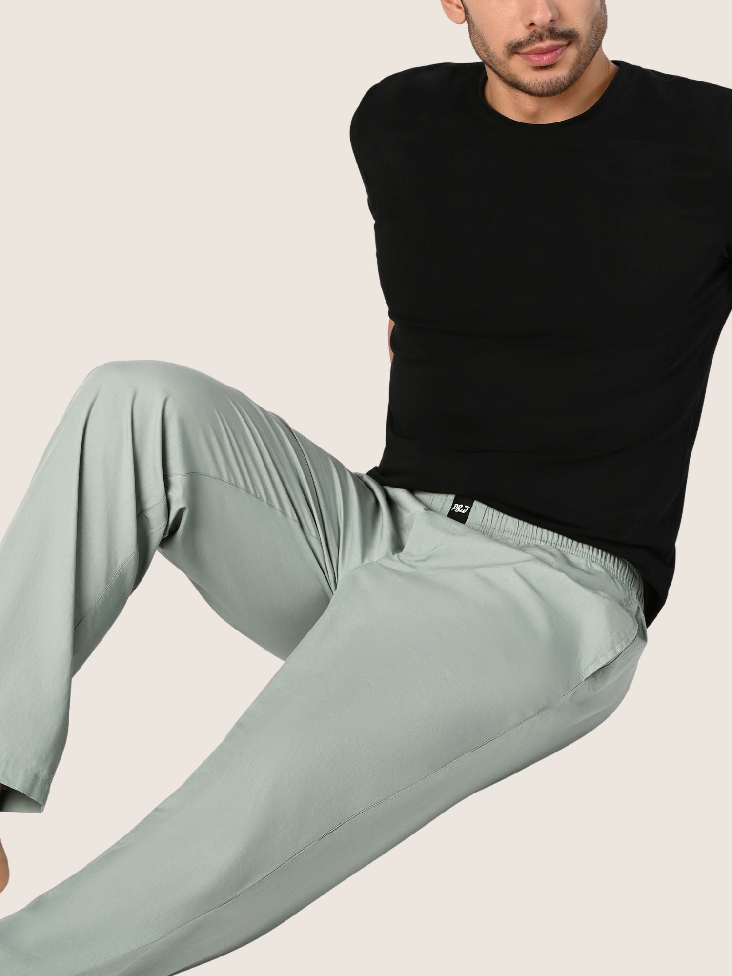 Jet Black & Nap Green Cotton Pyjamas Combo