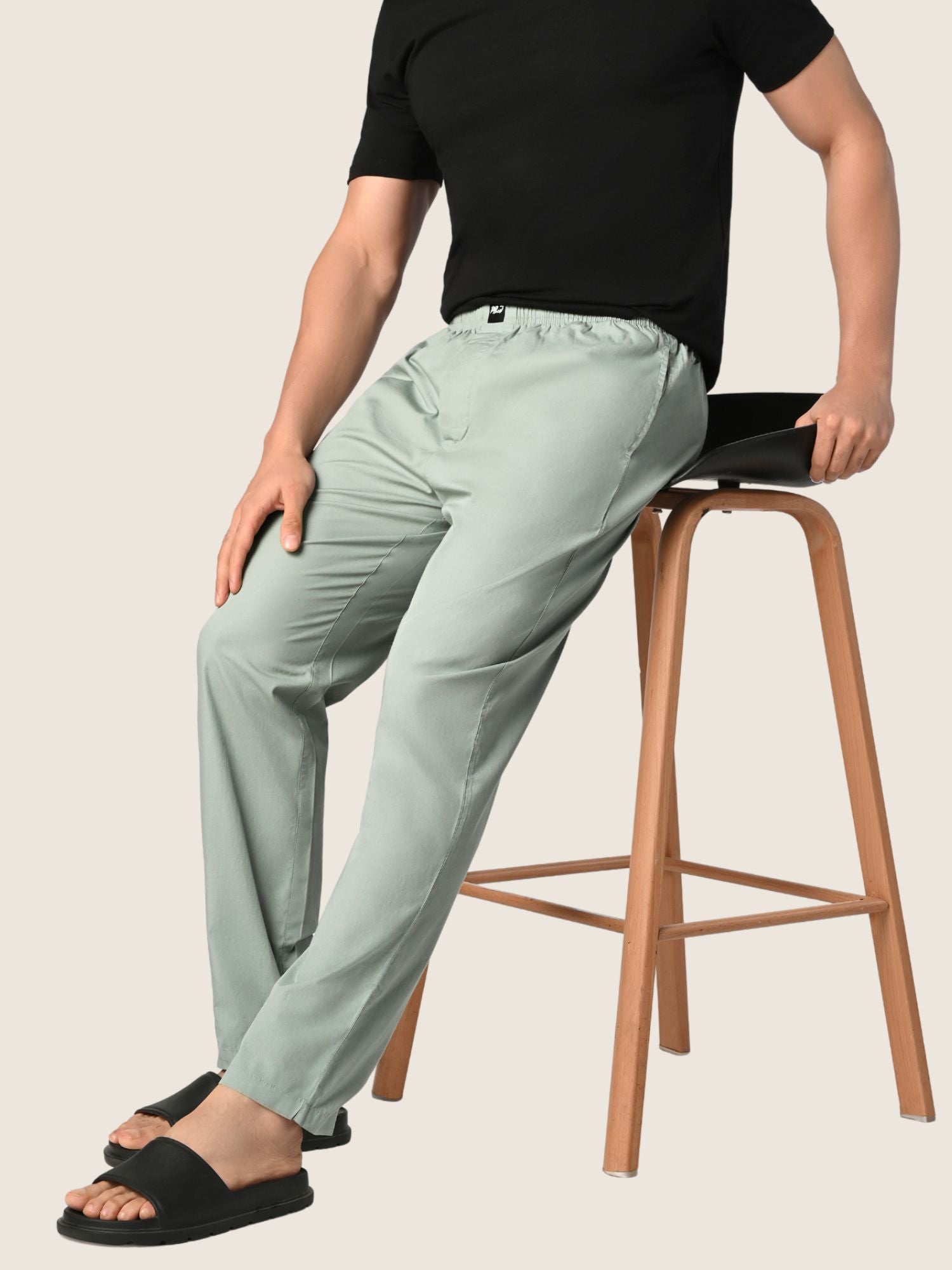 Jet Black & Nap Green Cotton Pyjamas Combo