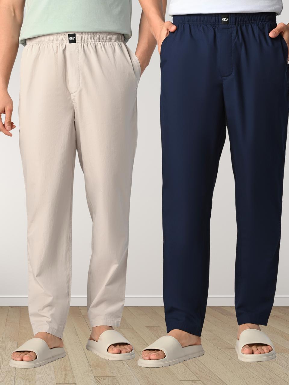 Foggy Grey & True Navy Blue Pyjamas Combo Pack
