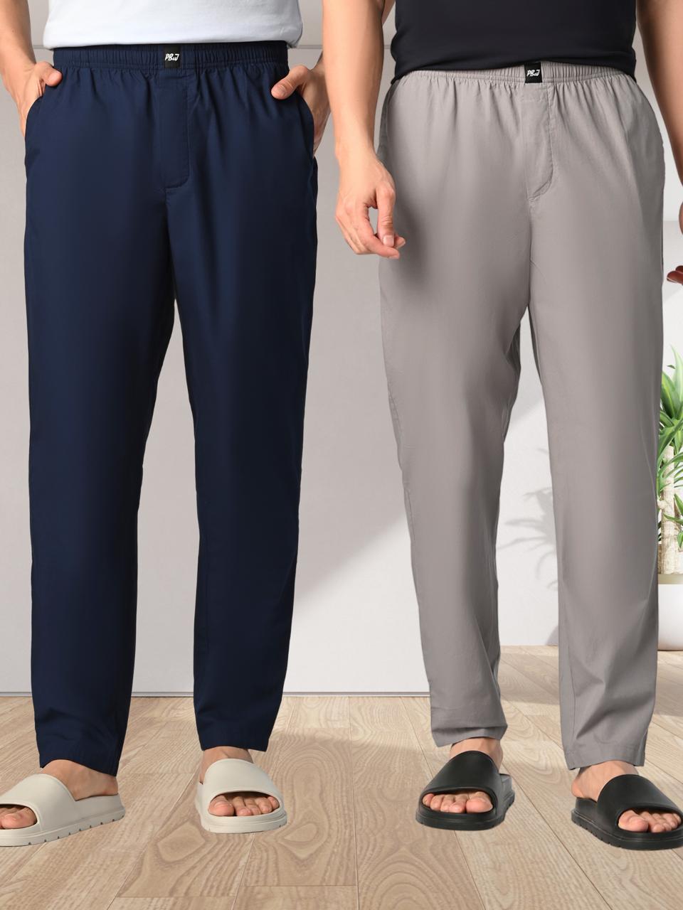Doze Grey & True Navy Blue Pyjamas Combo Pack