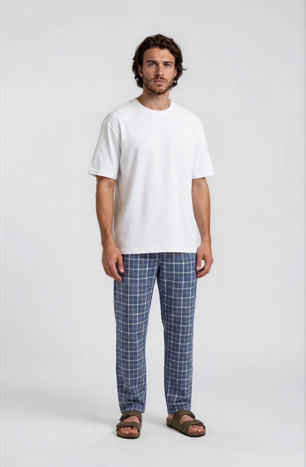 Navy Blue Checks Pyjamas