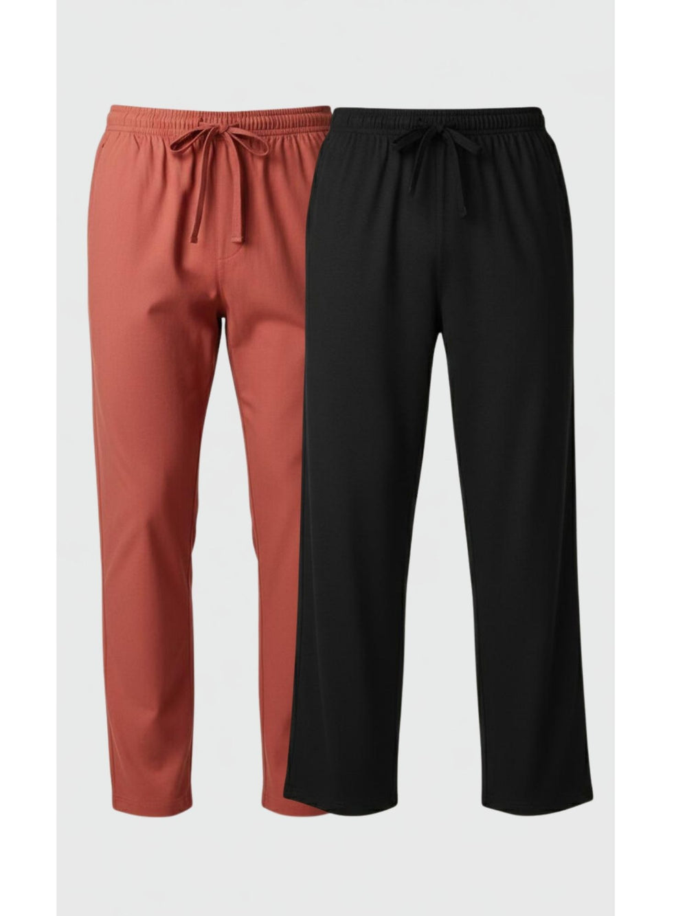 Slumber Maroon & Jet Black Cotton Pyjamas Combo