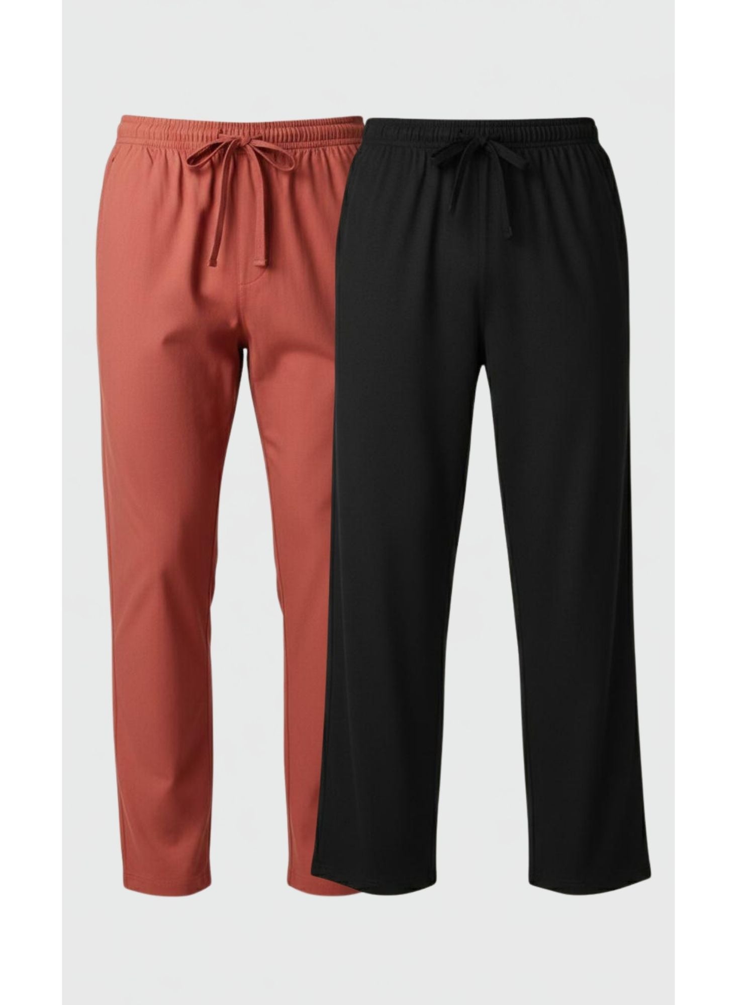 Slumber Maroon & Jet Black Cotton Pyjamas Combo