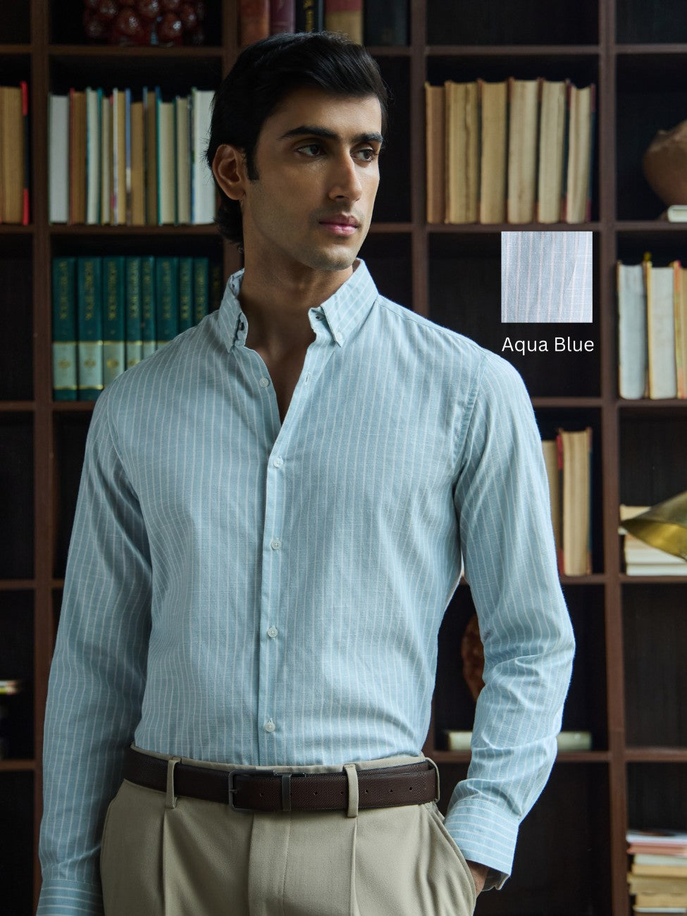 Evor- Regular Fit Striped Linen Shirt