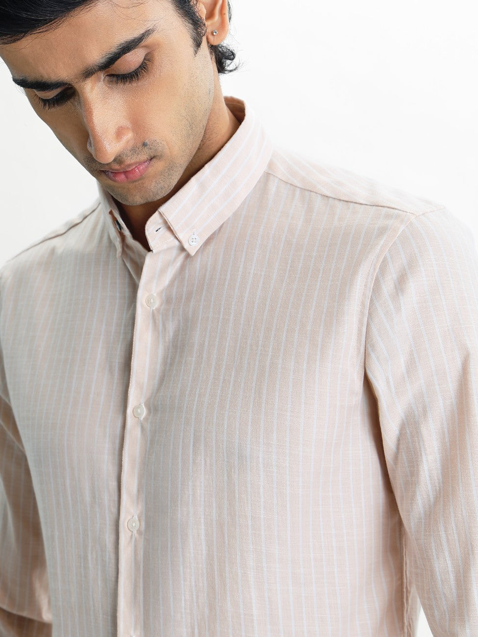 Evor- Regular Fit Striped Linen Shirt