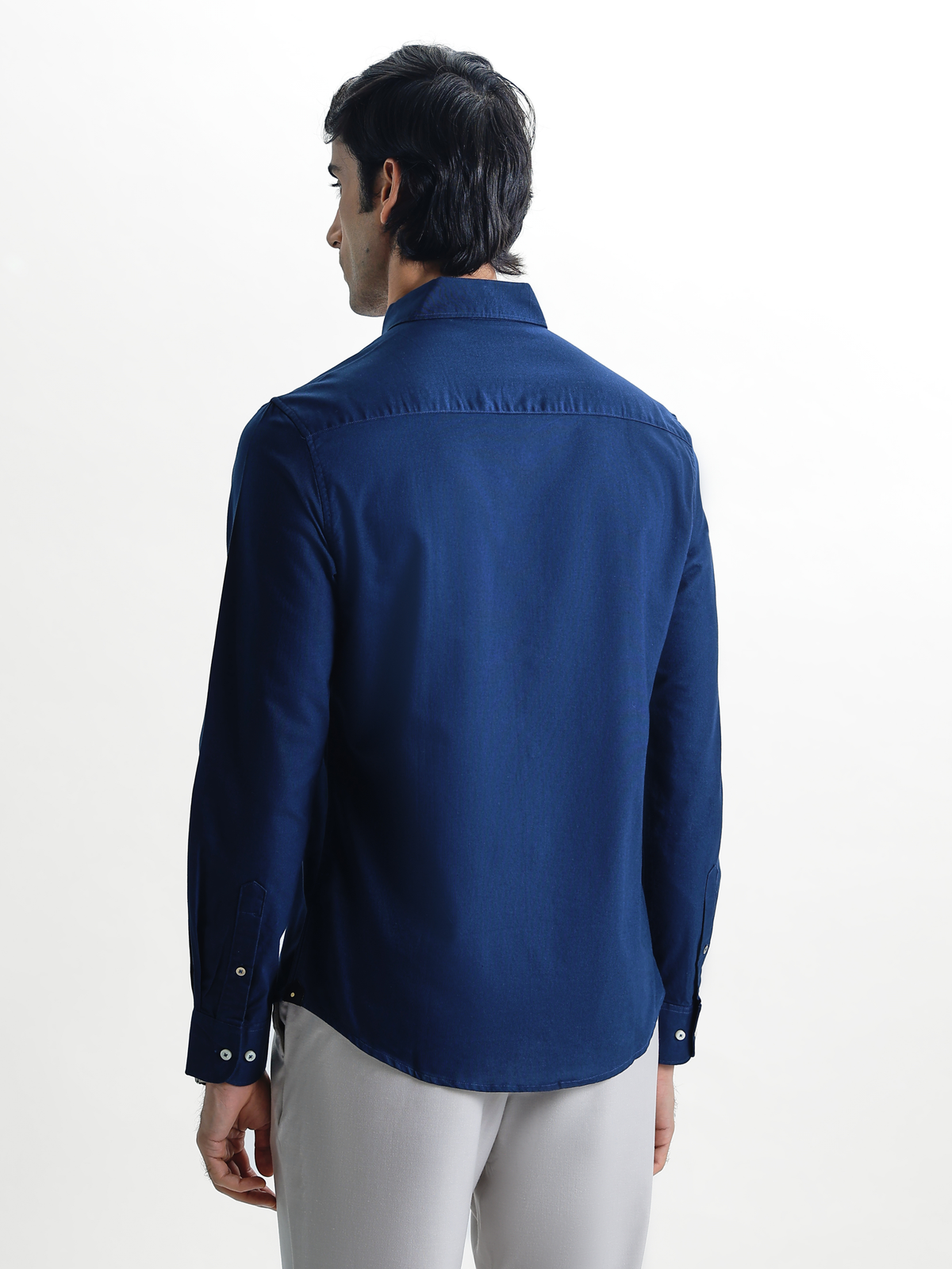 AUXOR- Navy Blue Regular Fit Oxford Cotton Shirt