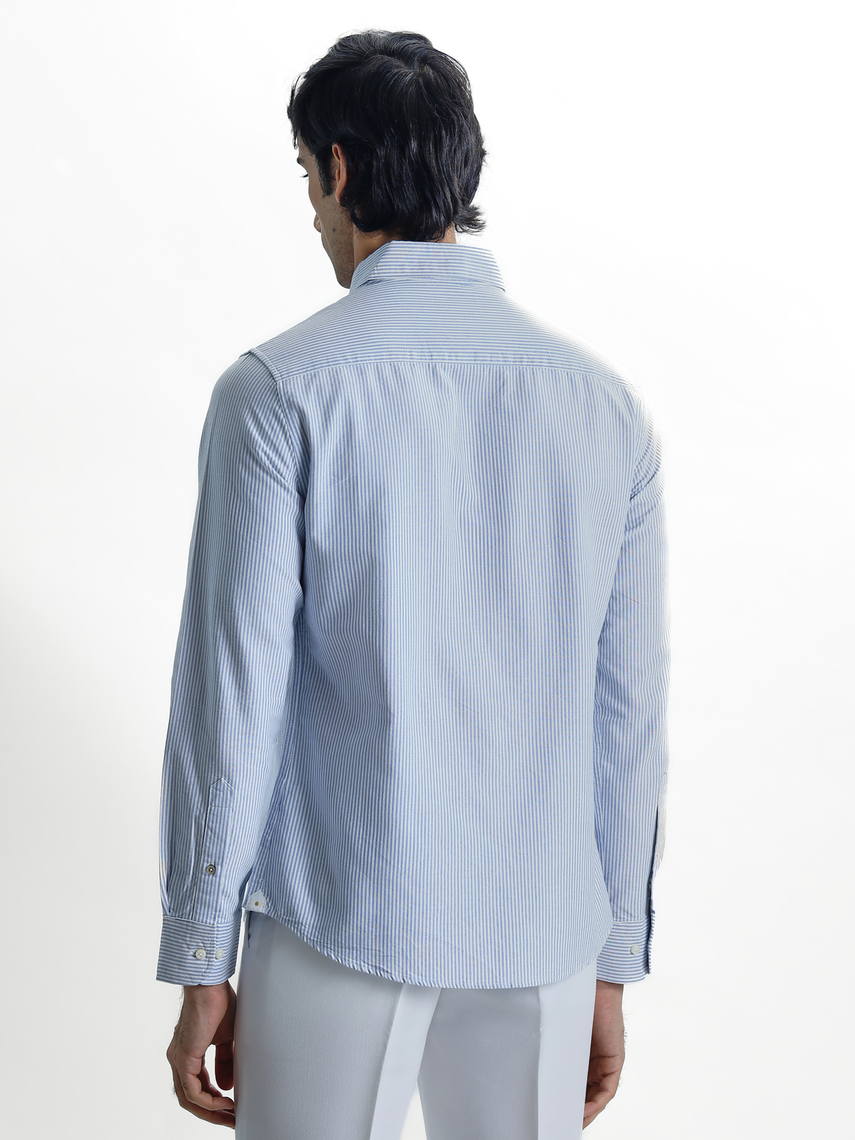 ROGUE - Blue Striped Regular Fit Cotton Shirt