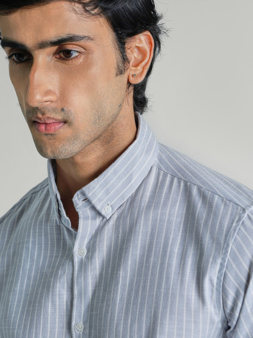 Evor- Regular Fit Striped Linen Shirt