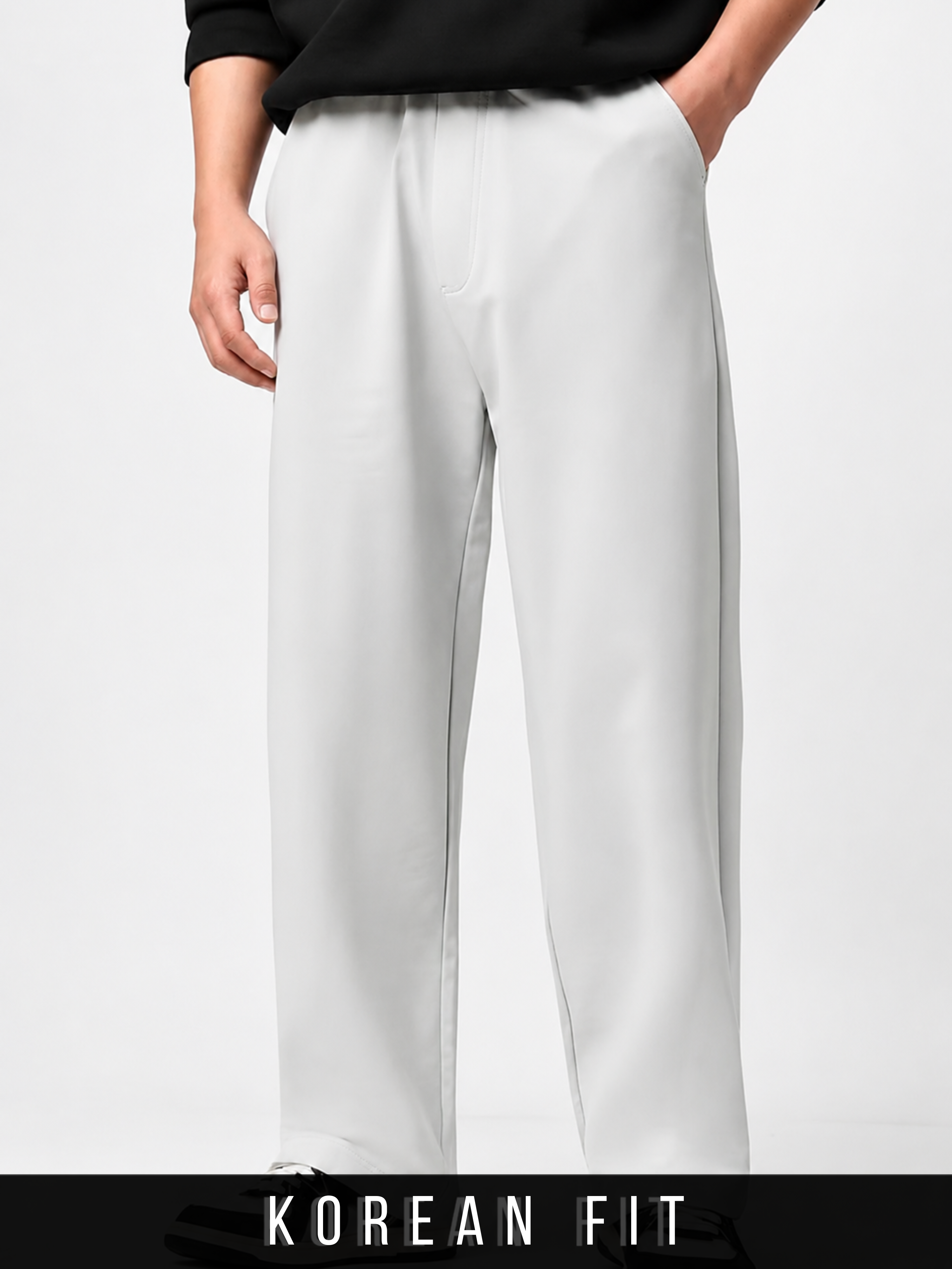 PB&J Relaxed Korean Joggers – Cloud White