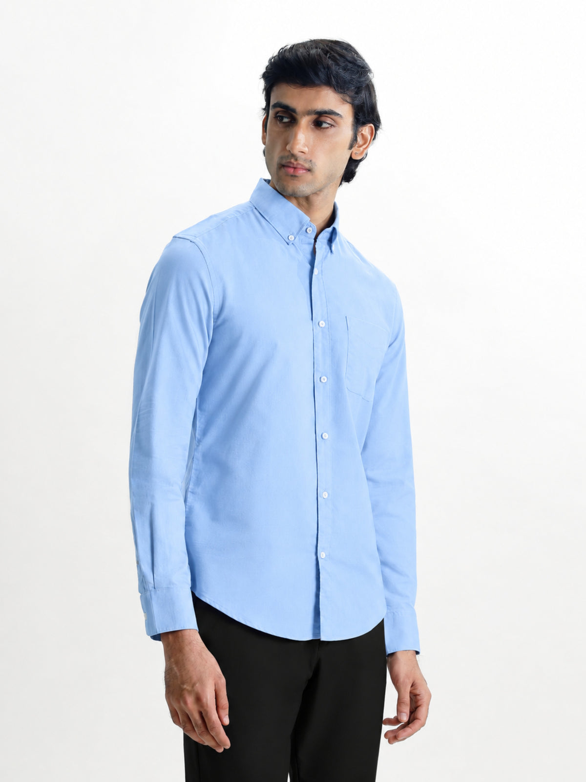AUXOR- Light Blue Regular Fit Oxford Cotton Shirt