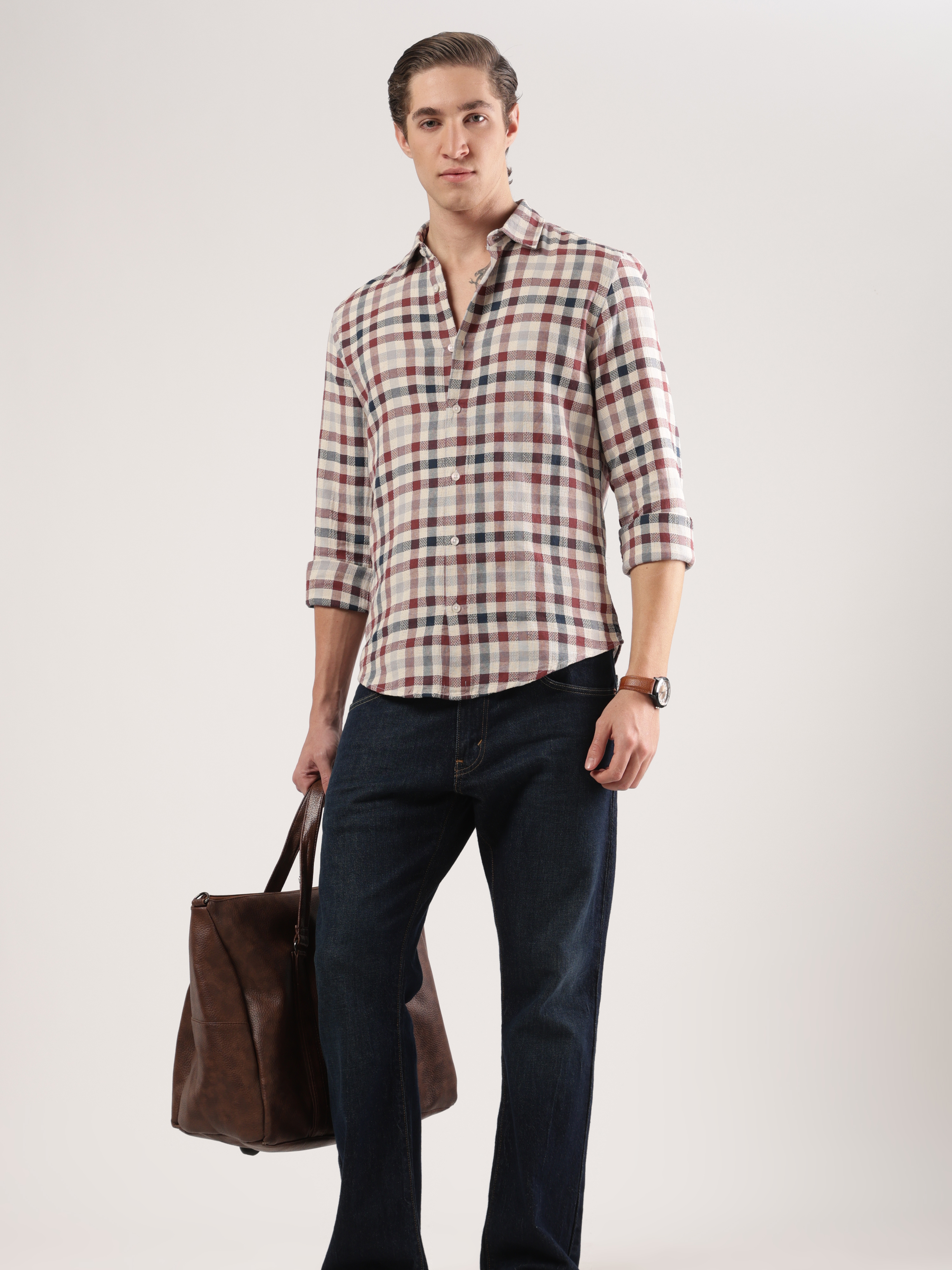 Maroonfield Weave Check Shirt