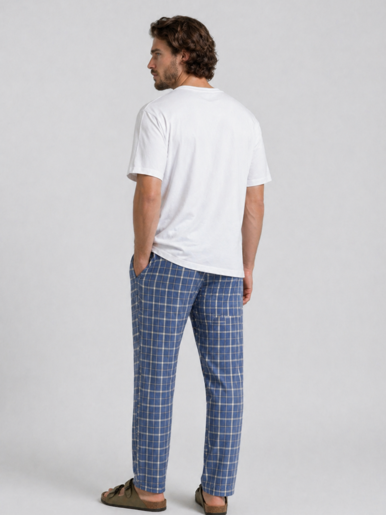 Navy Blue Checks Pyjamas