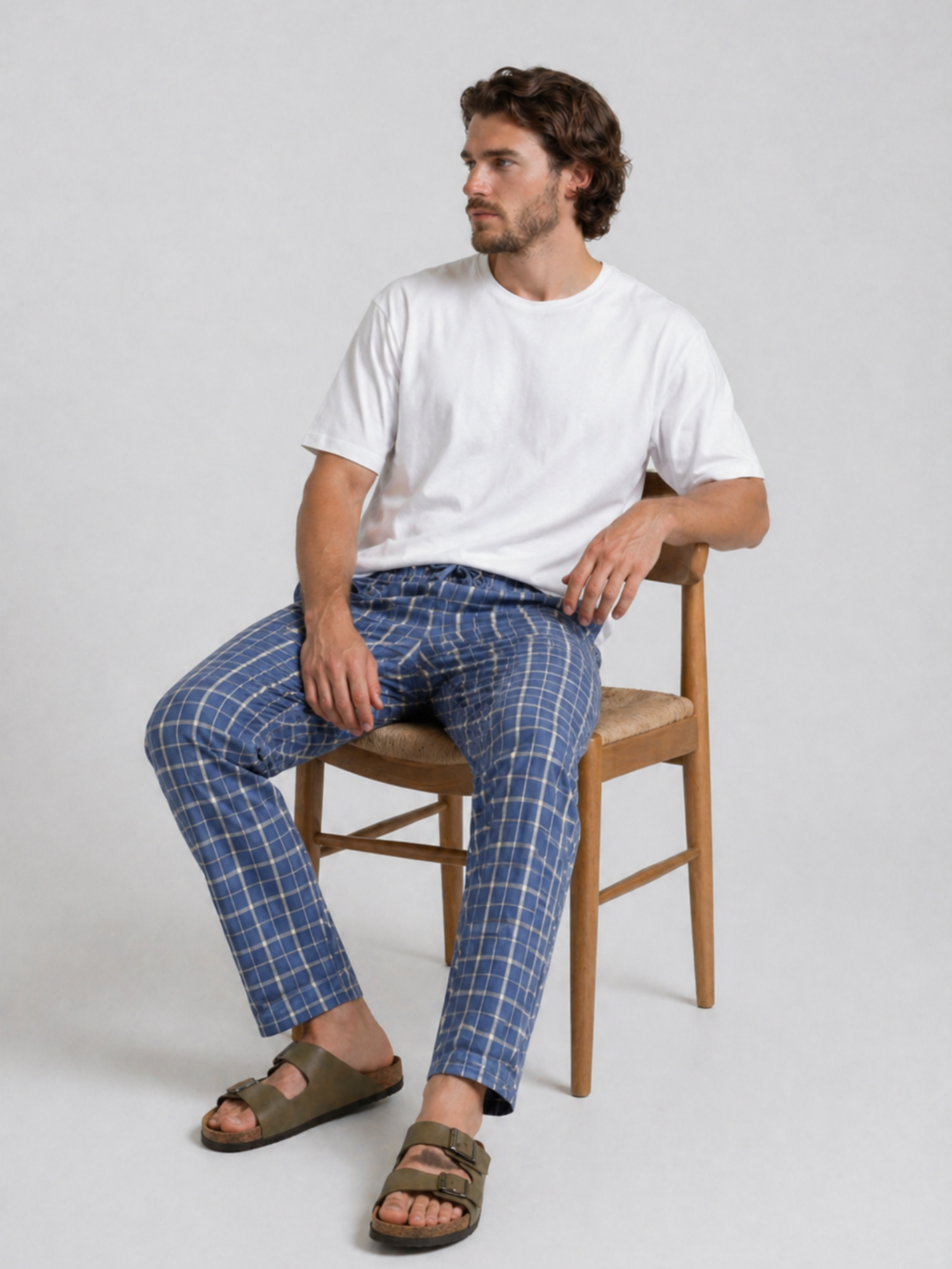 Navy Blue Checks Pyjamas