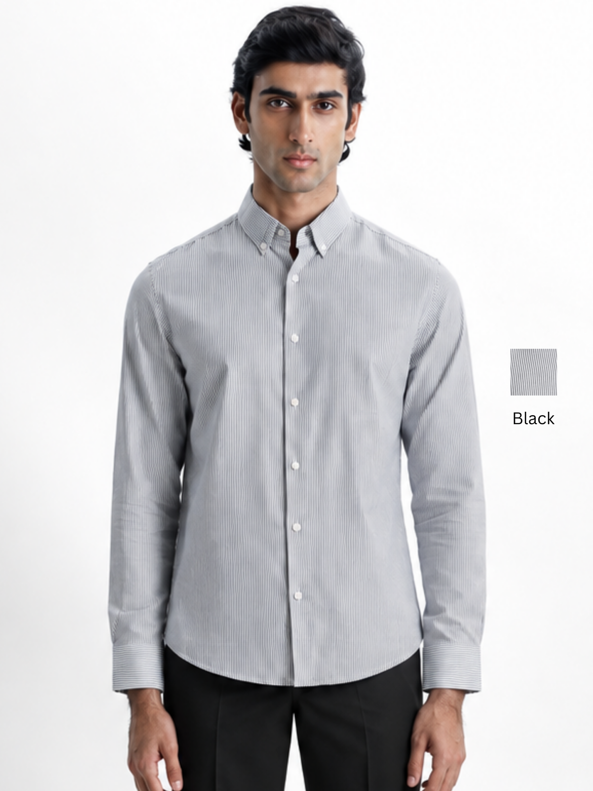 ROGUE-Striped Regular Fit Cotton Shirt