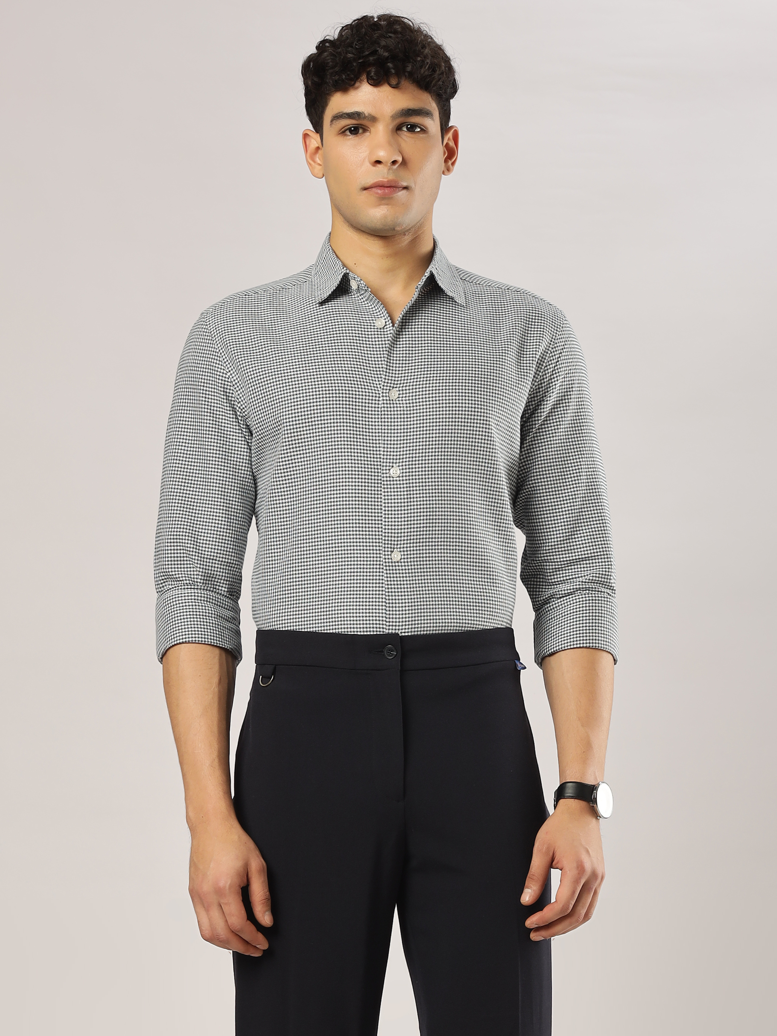 Green Micro Checks Shirt