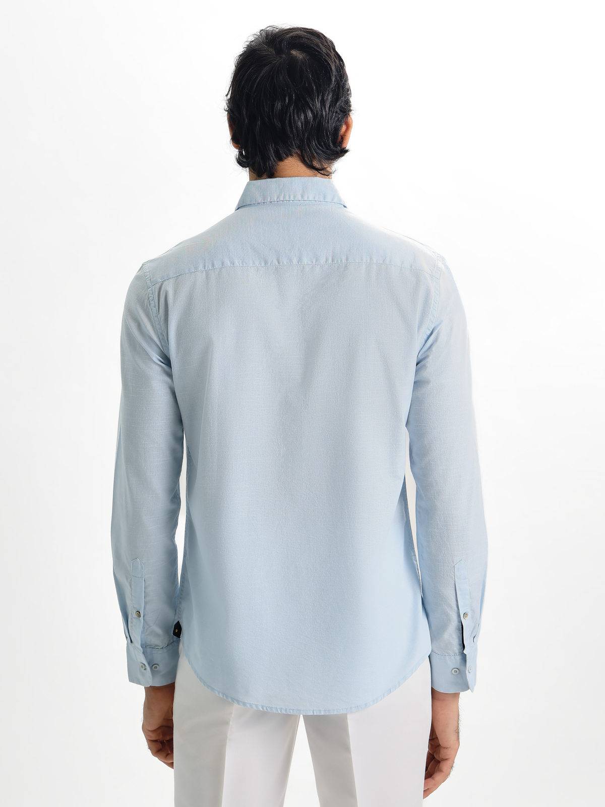 Arlo- Sky Blue Regular Fit Solid Linen Shirt