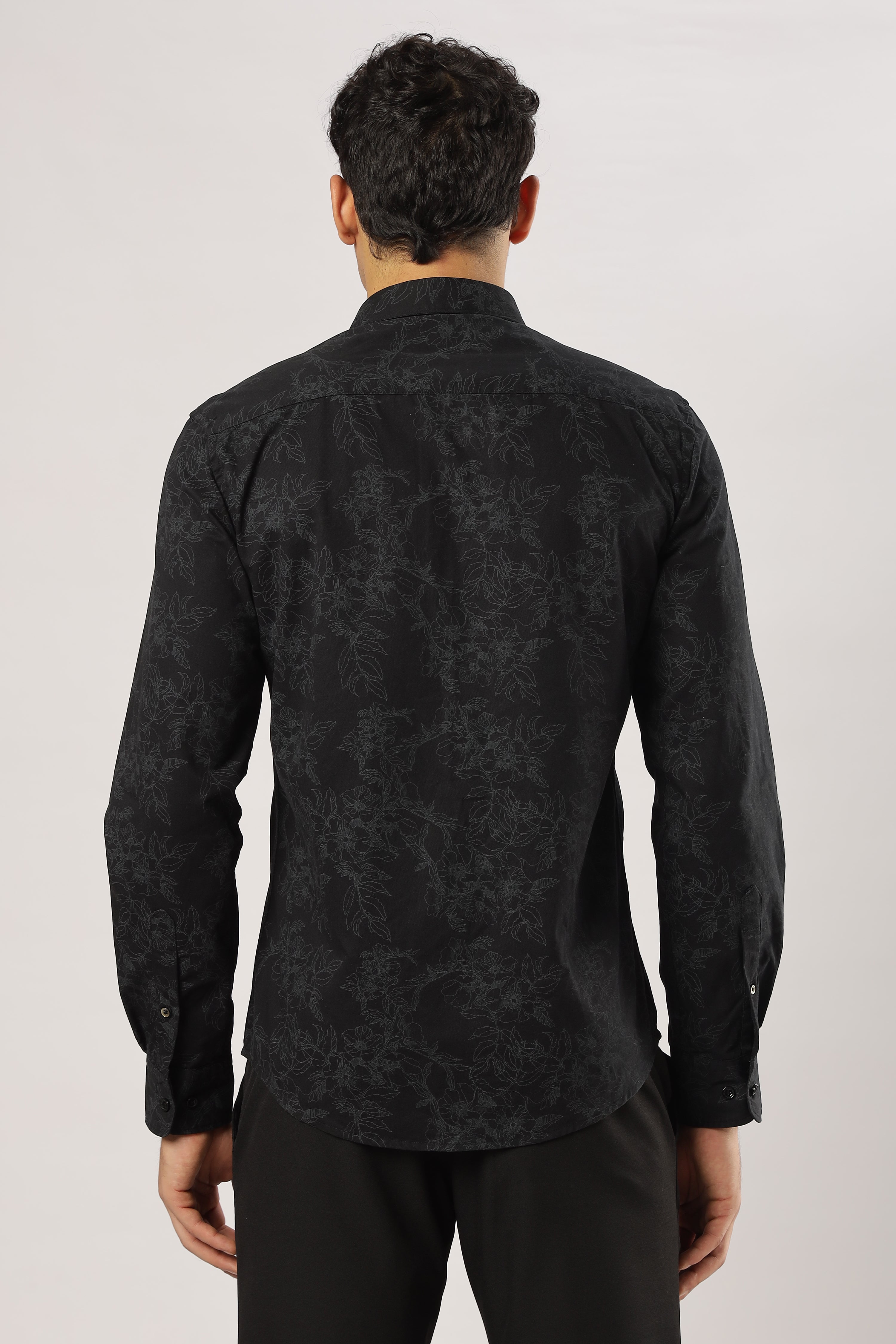 Heavy Midnight Floral Sketch Shirt