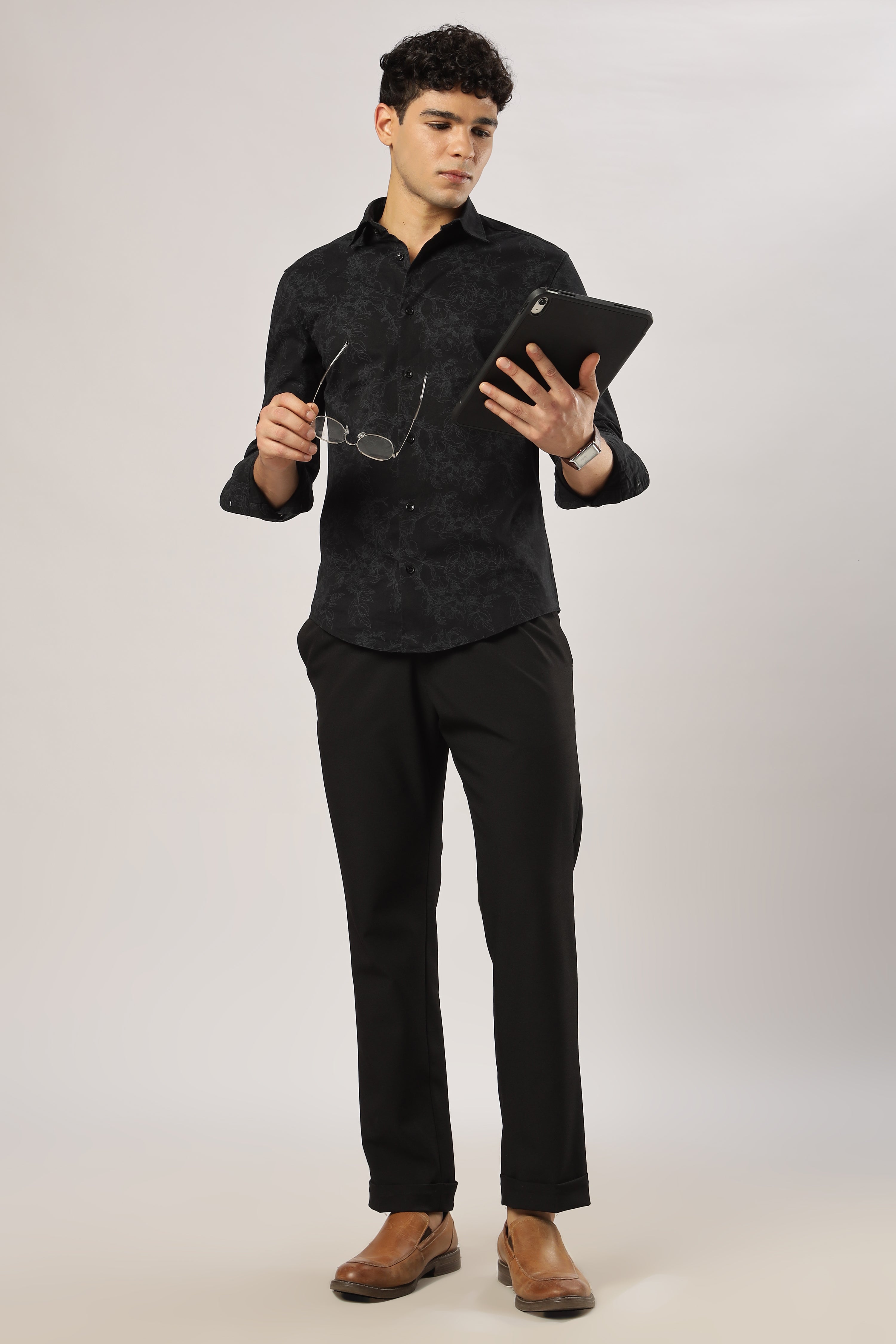 Heavy Midnight Floral Sketch Shirt