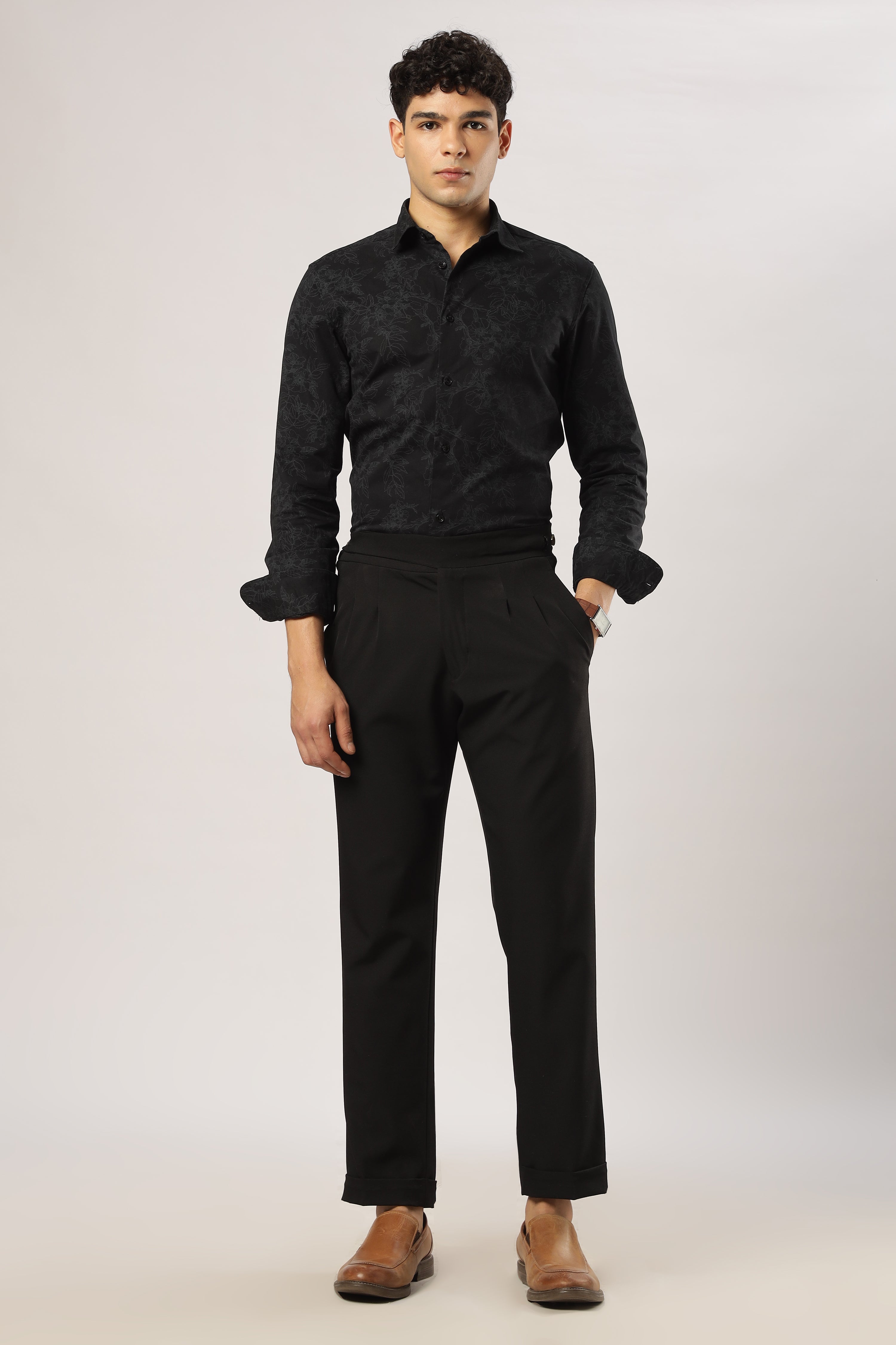 Heavy Midnight Floral Sketch Shirt