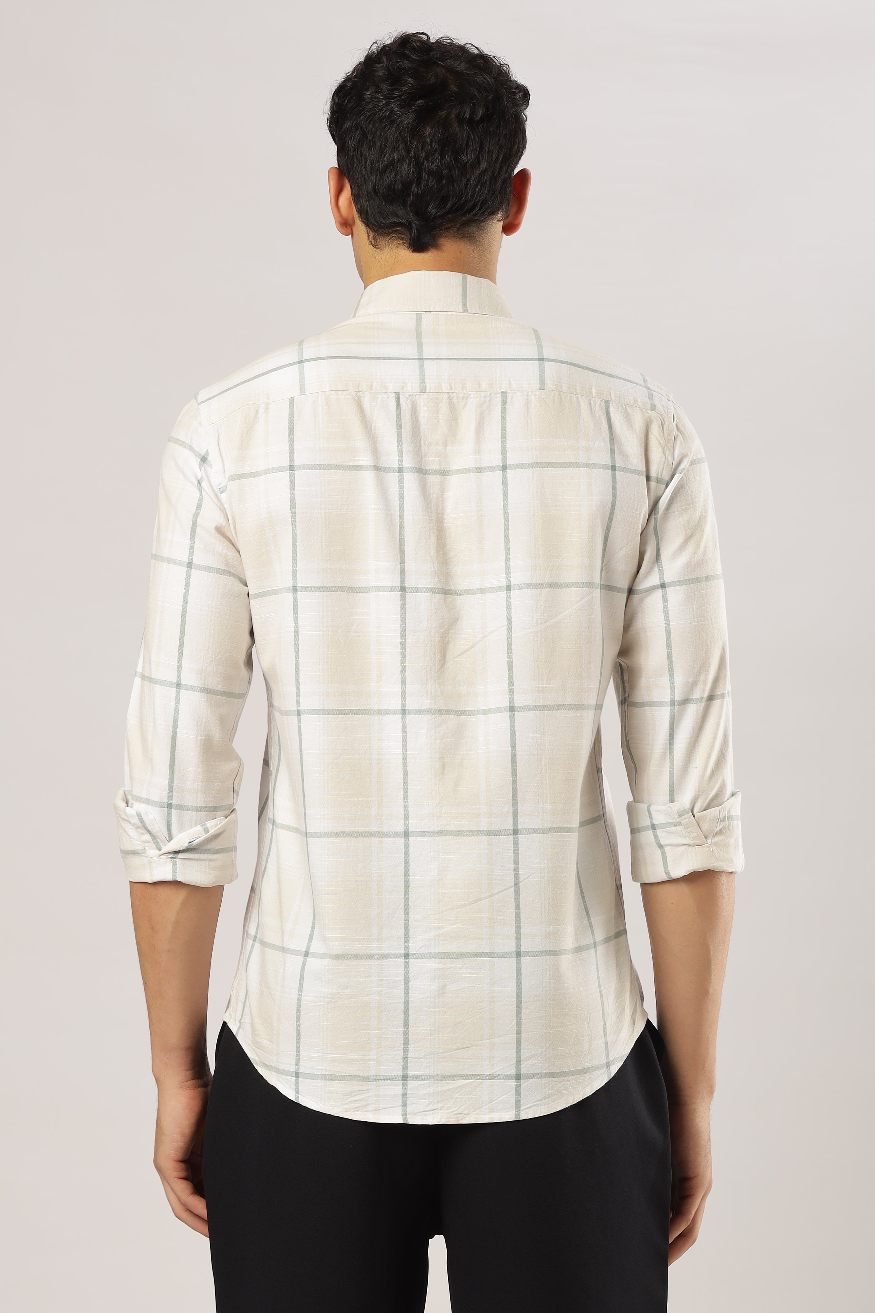 Sage Linen Windowpane Shirt