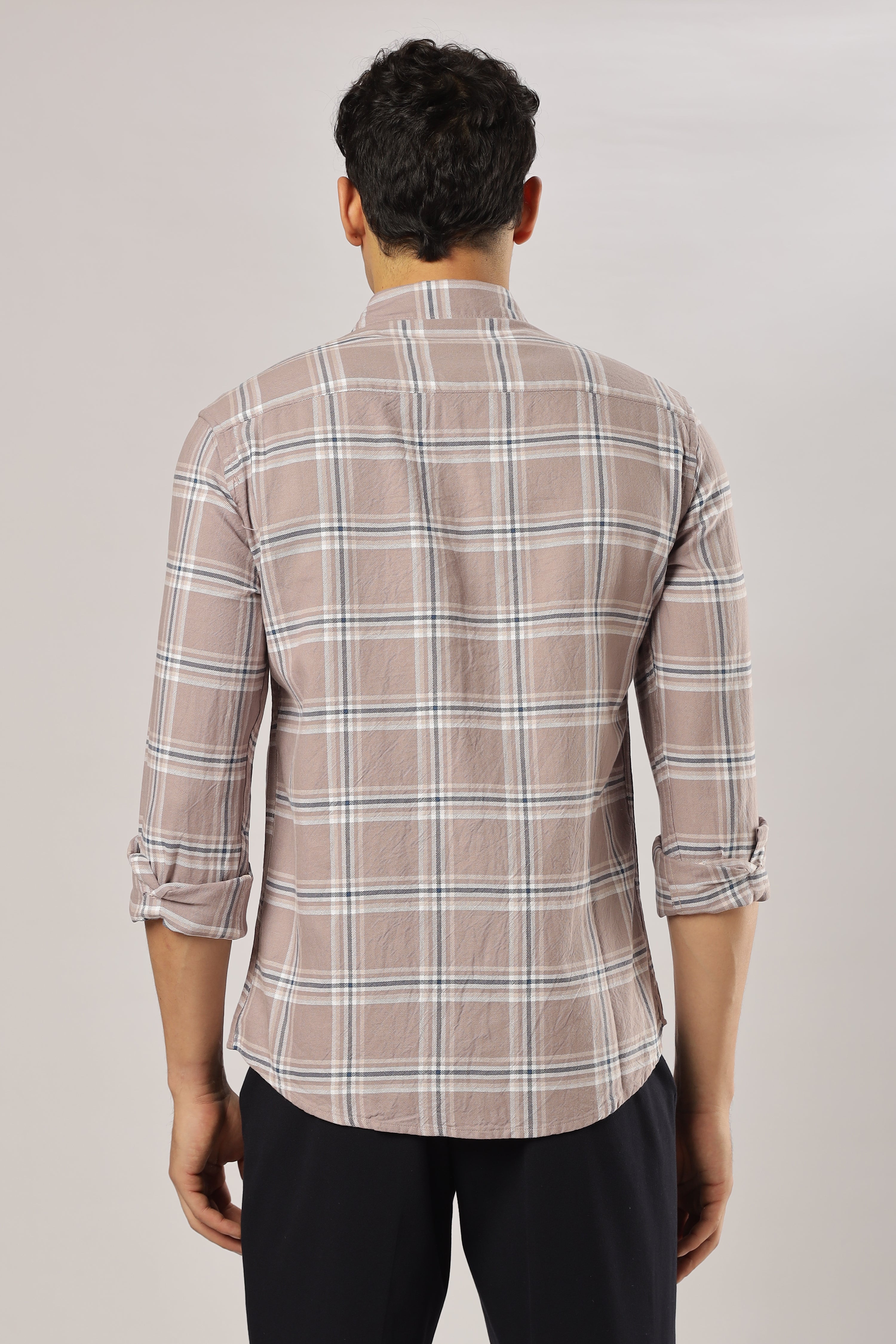 Mauve Grid Checks Shirt