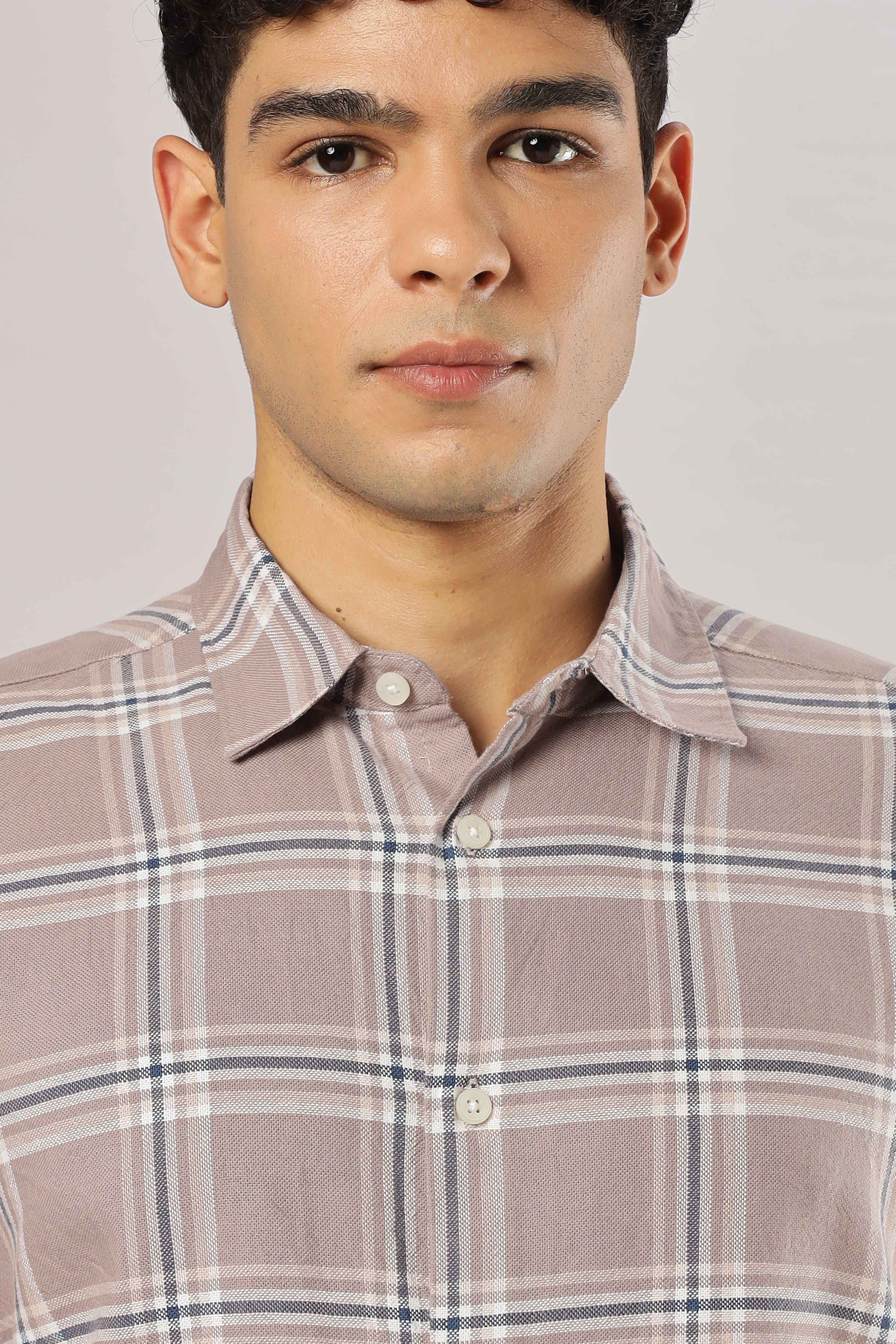 Mauve Grid Checks Shirt
