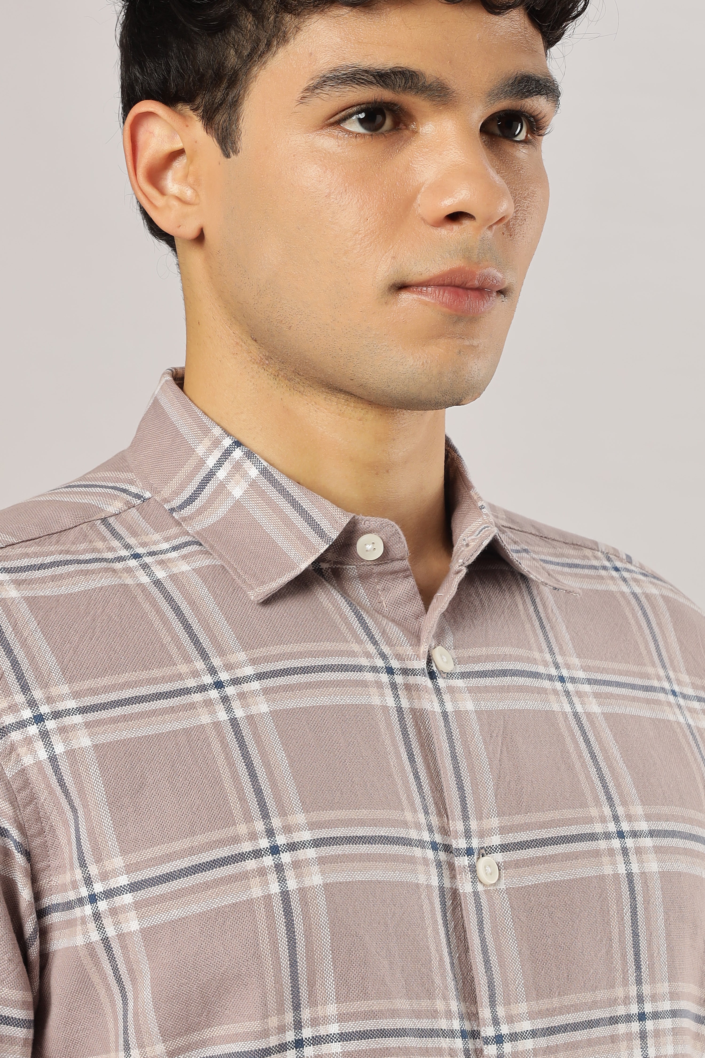 Mauve Grid Checks Shirt
