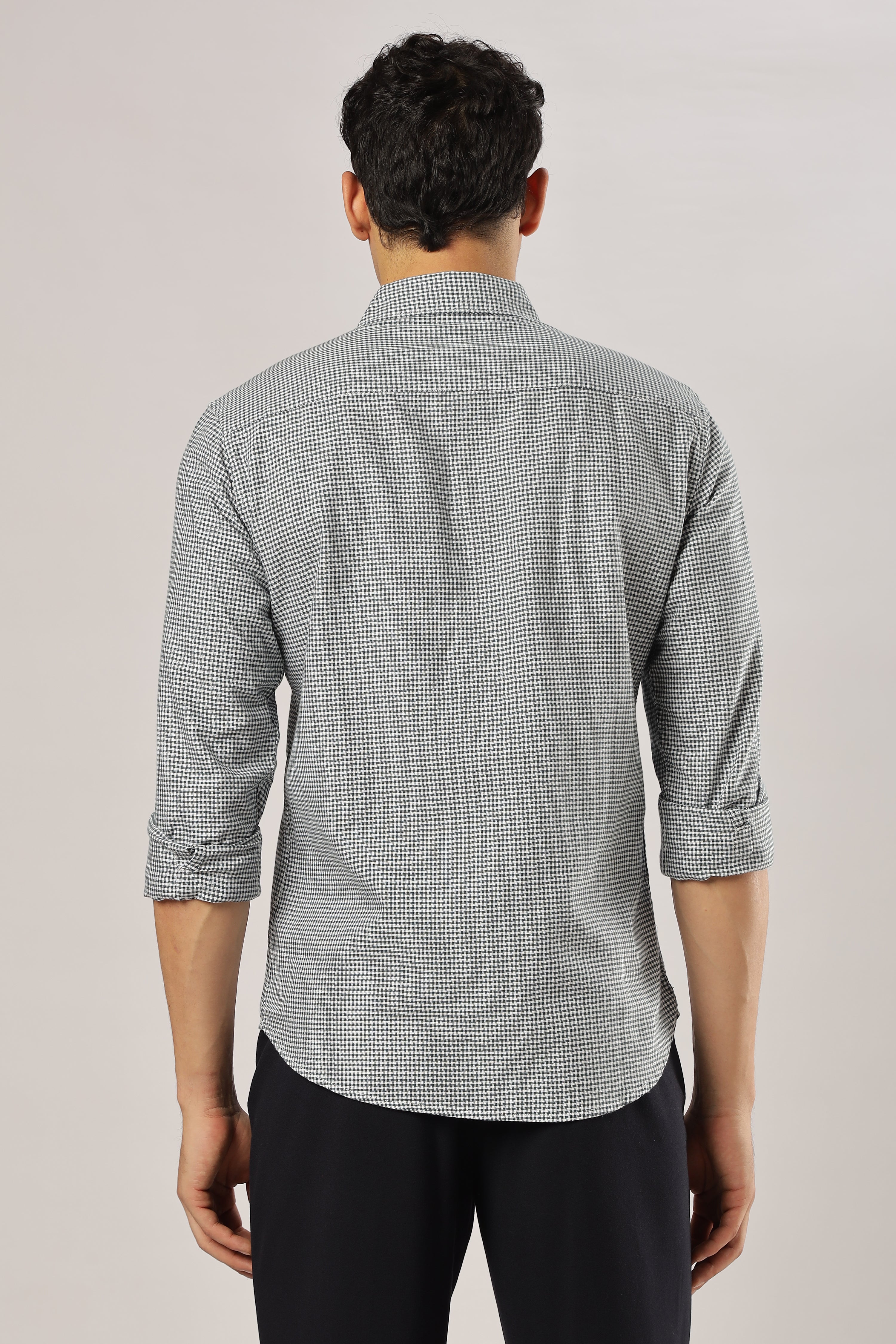 Green Micro Checks Shirt