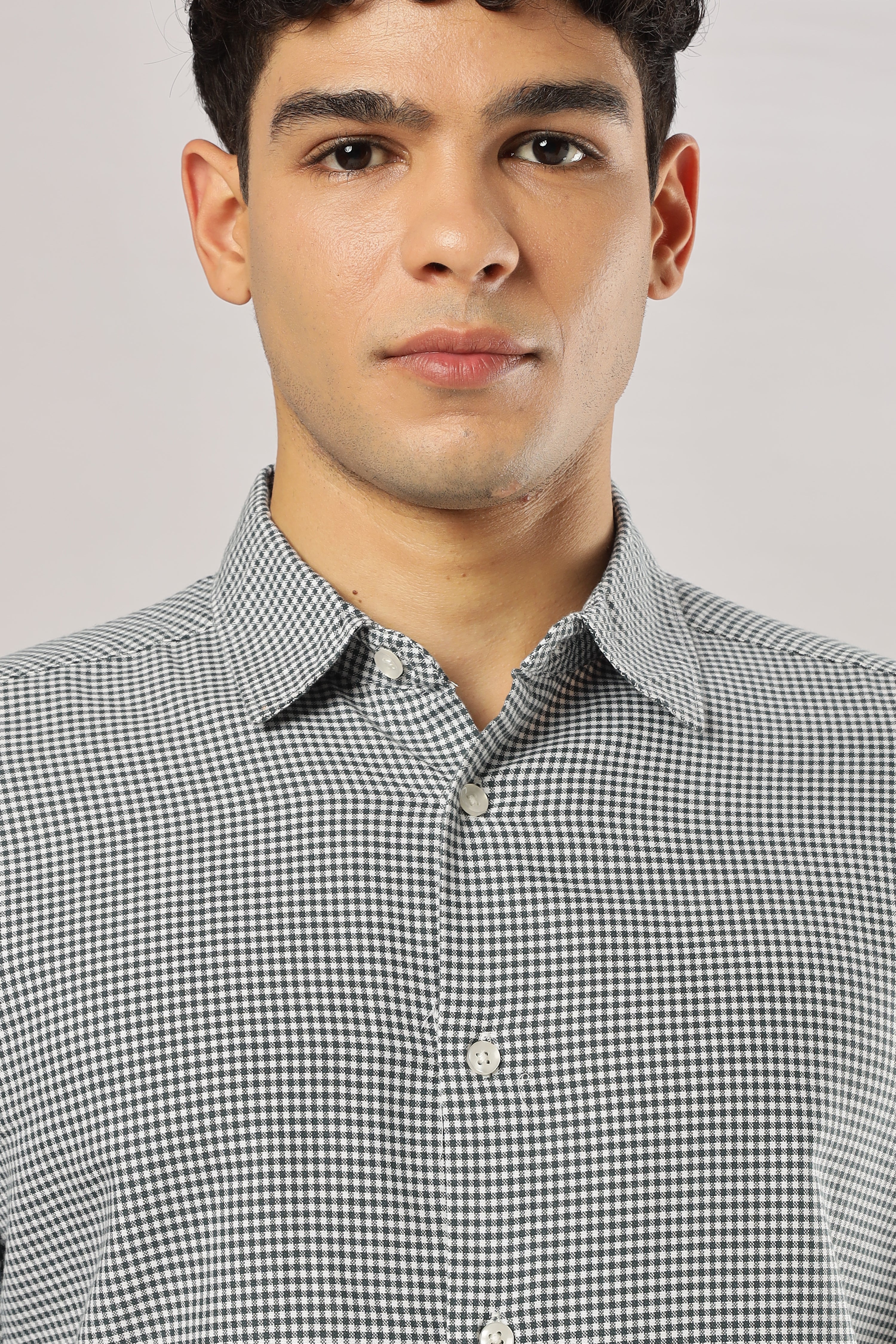 Green Micro Checks Shirt
