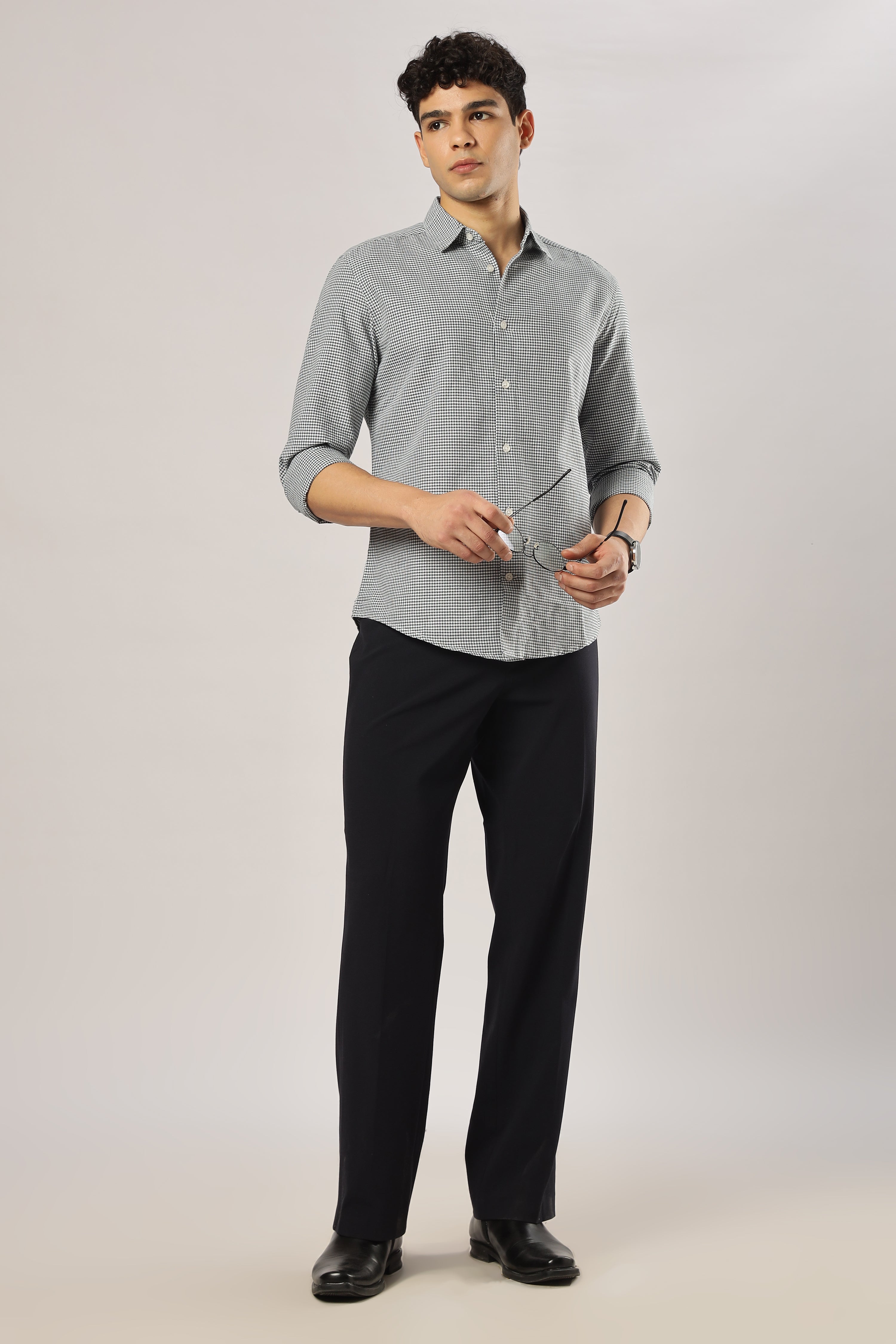 Green Micro Checks Shirt