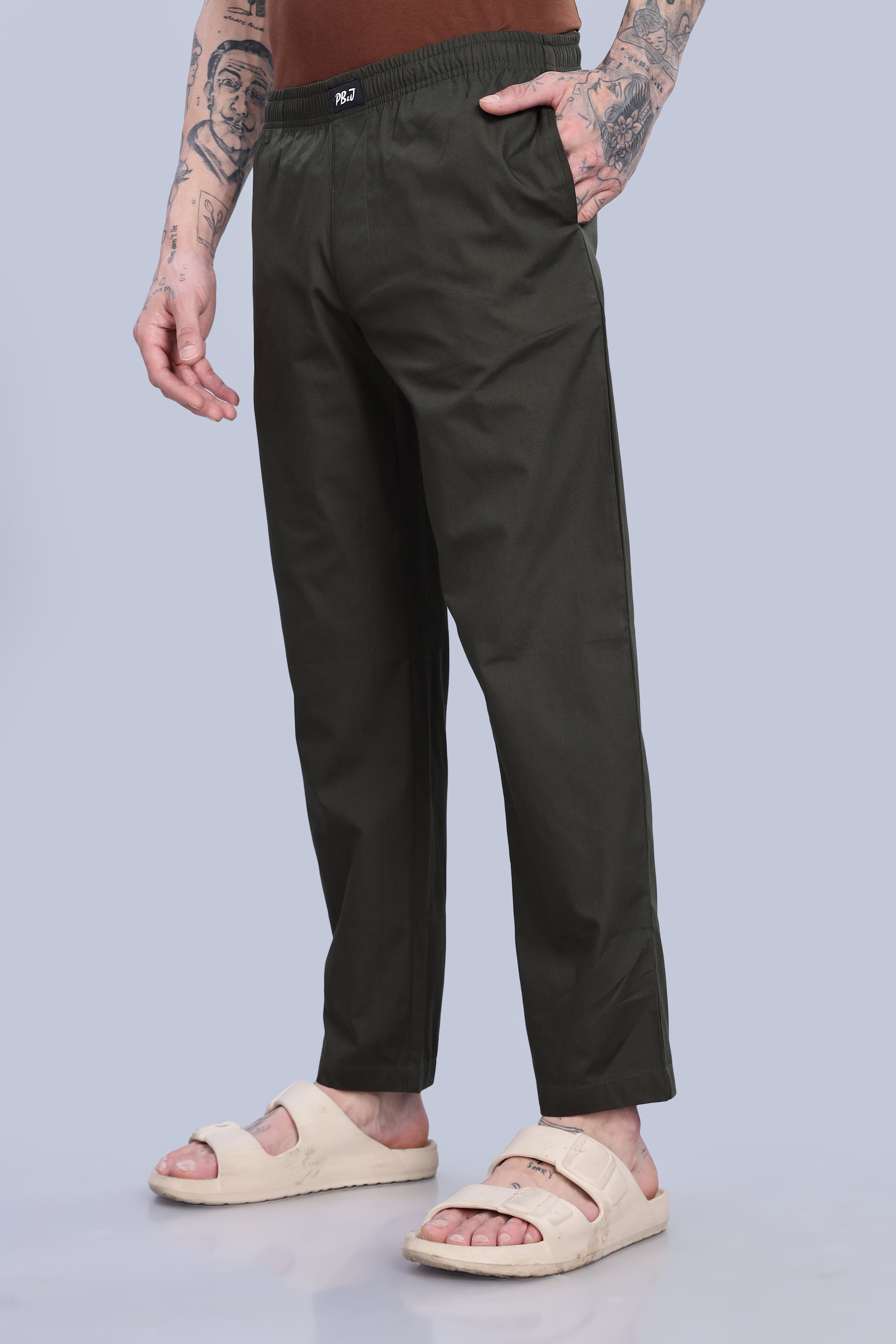 Men's Olive Green Pyjamas
