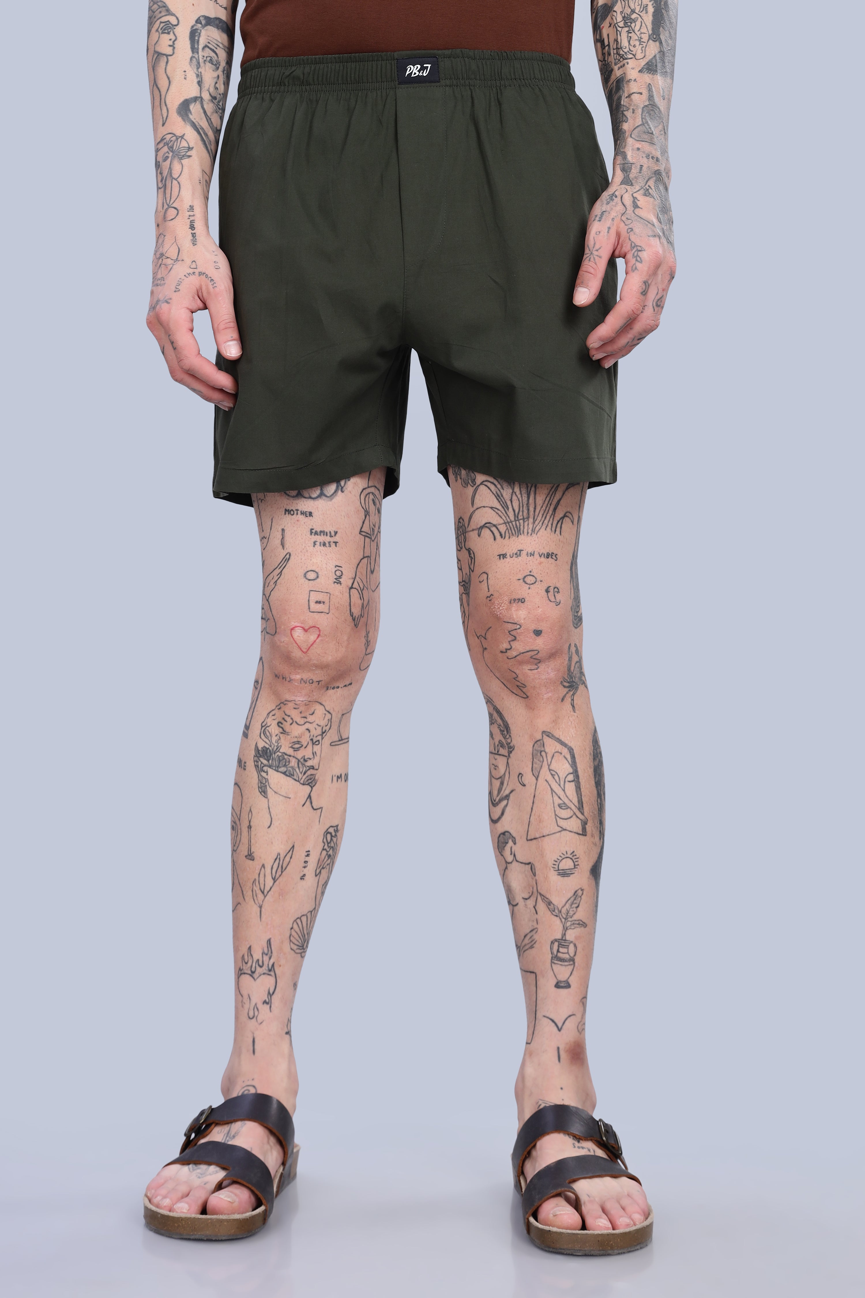 Men's Olive Green Boxers